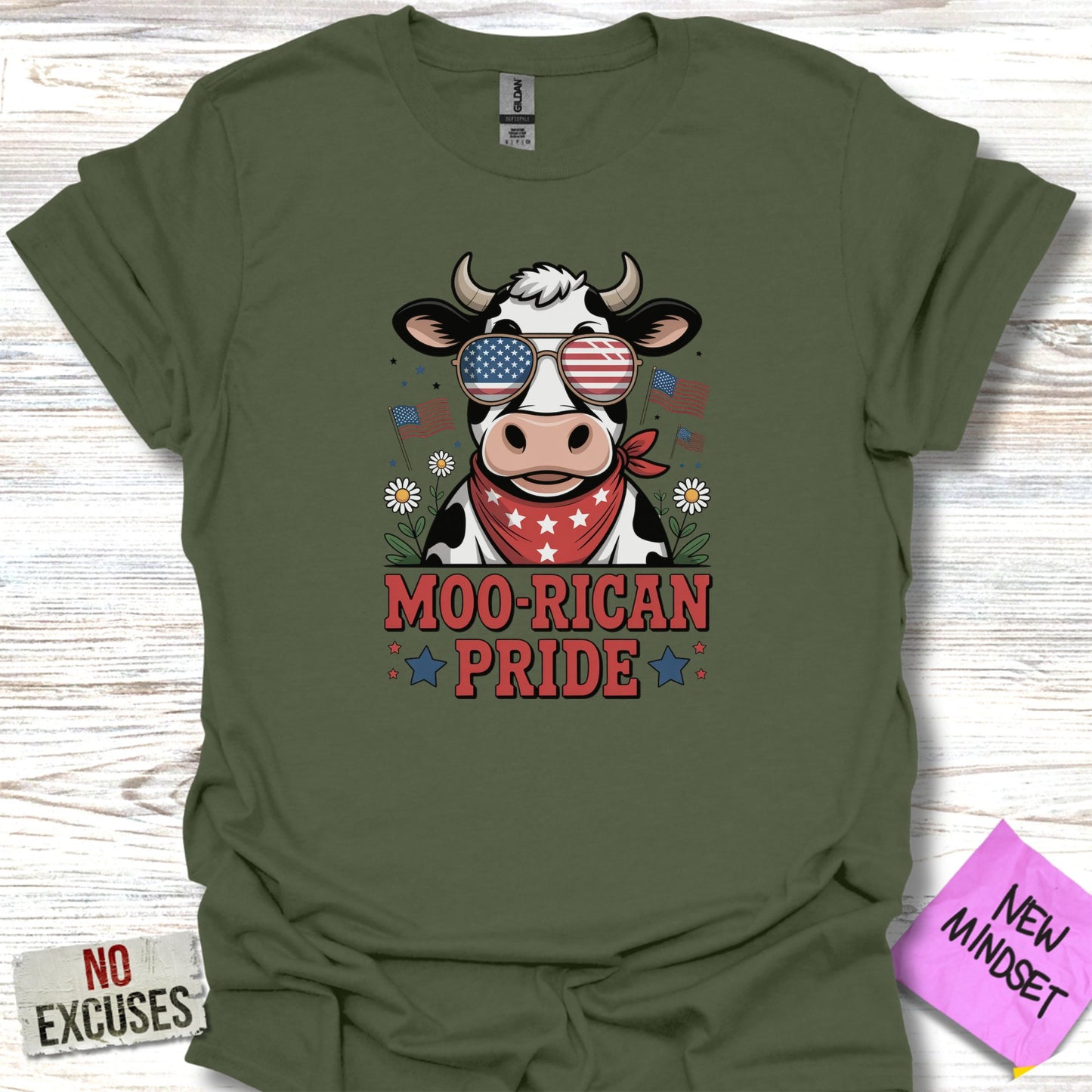 Moo-rican Pride Cow Graphic Tee product