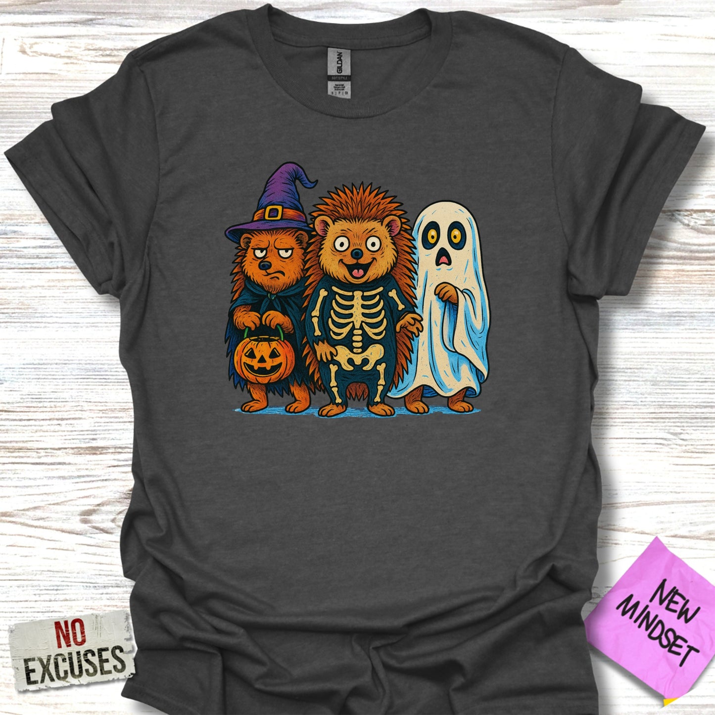 Adorable Halloween-Themed Animal Trio T-Shirt Product