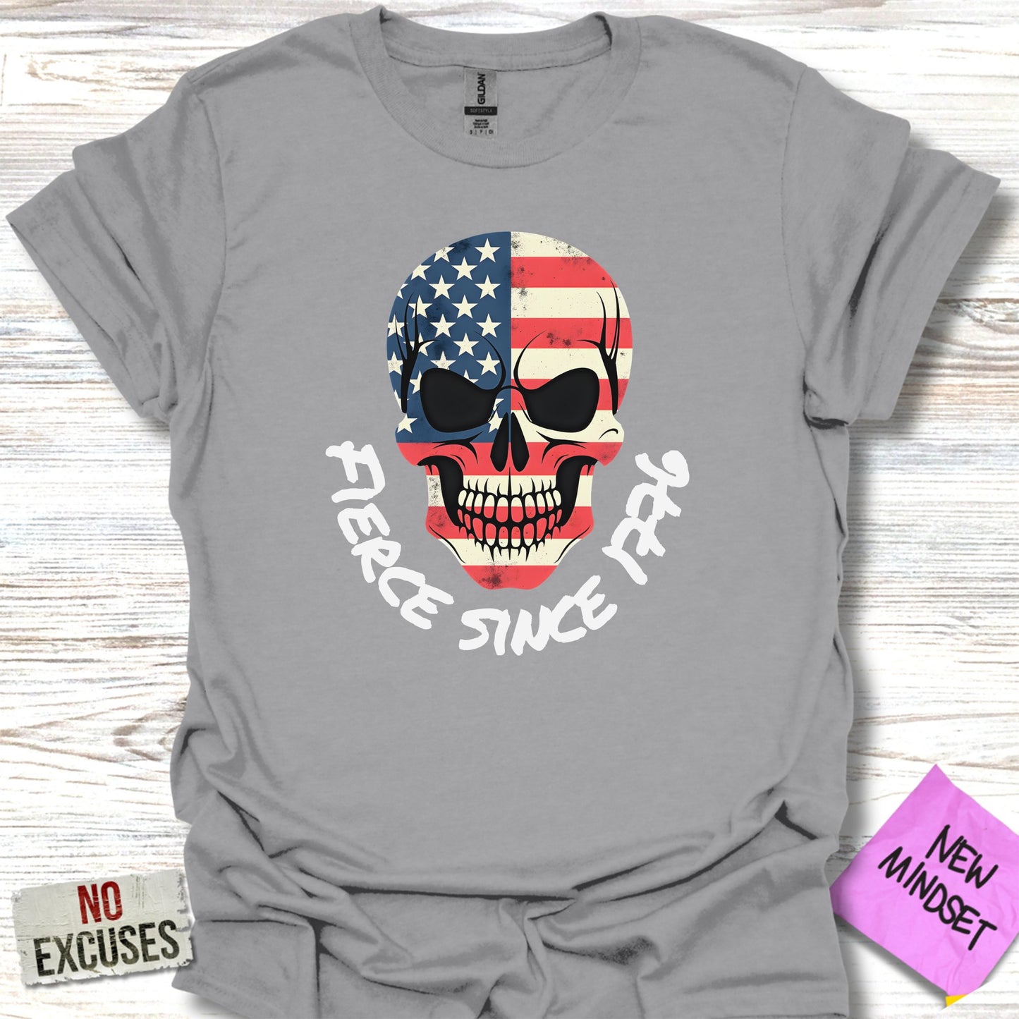 Fierce Since 1776 American Skull Graphic T-Shirt product