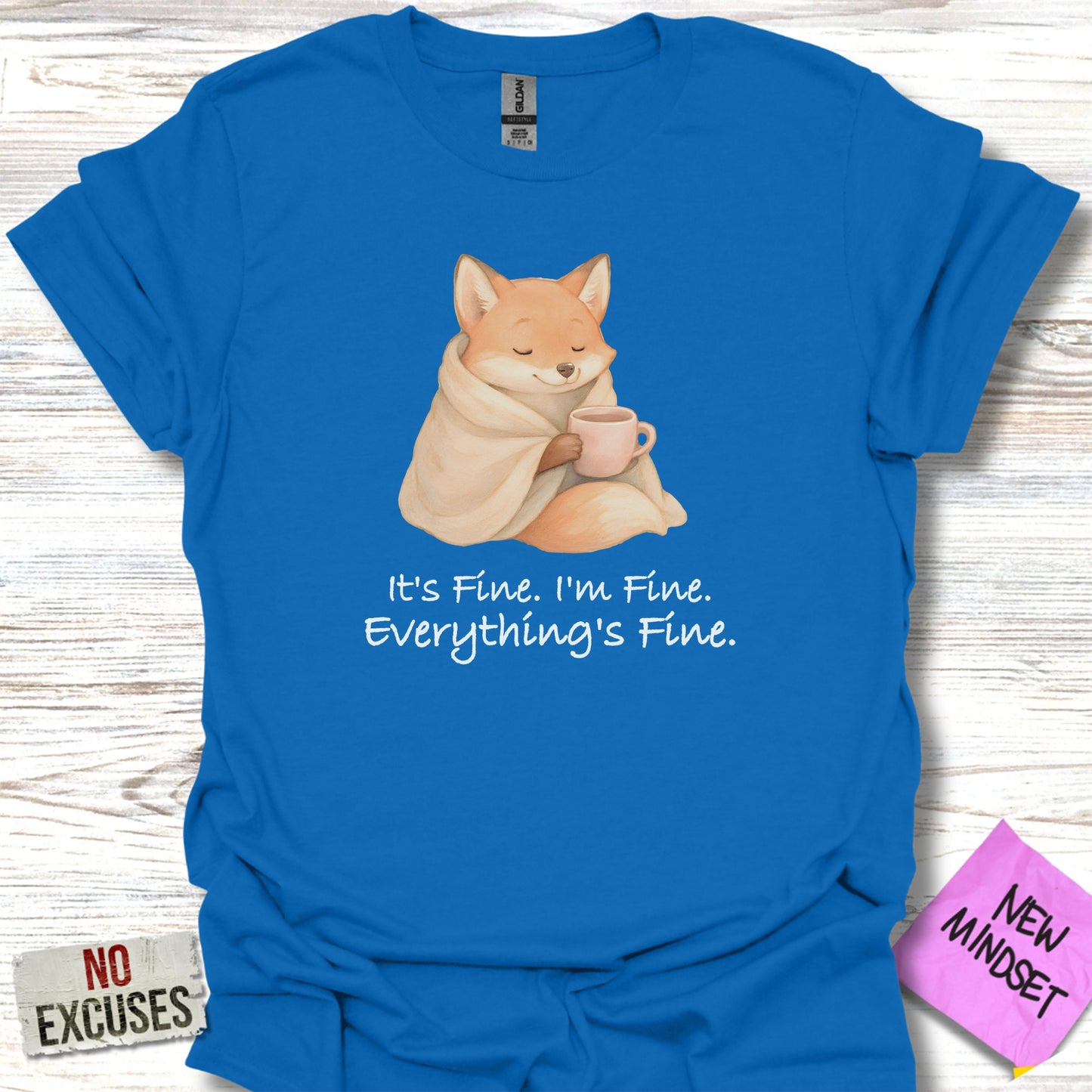 Cozy Fox with Coffee Everything's Fine Shirt product