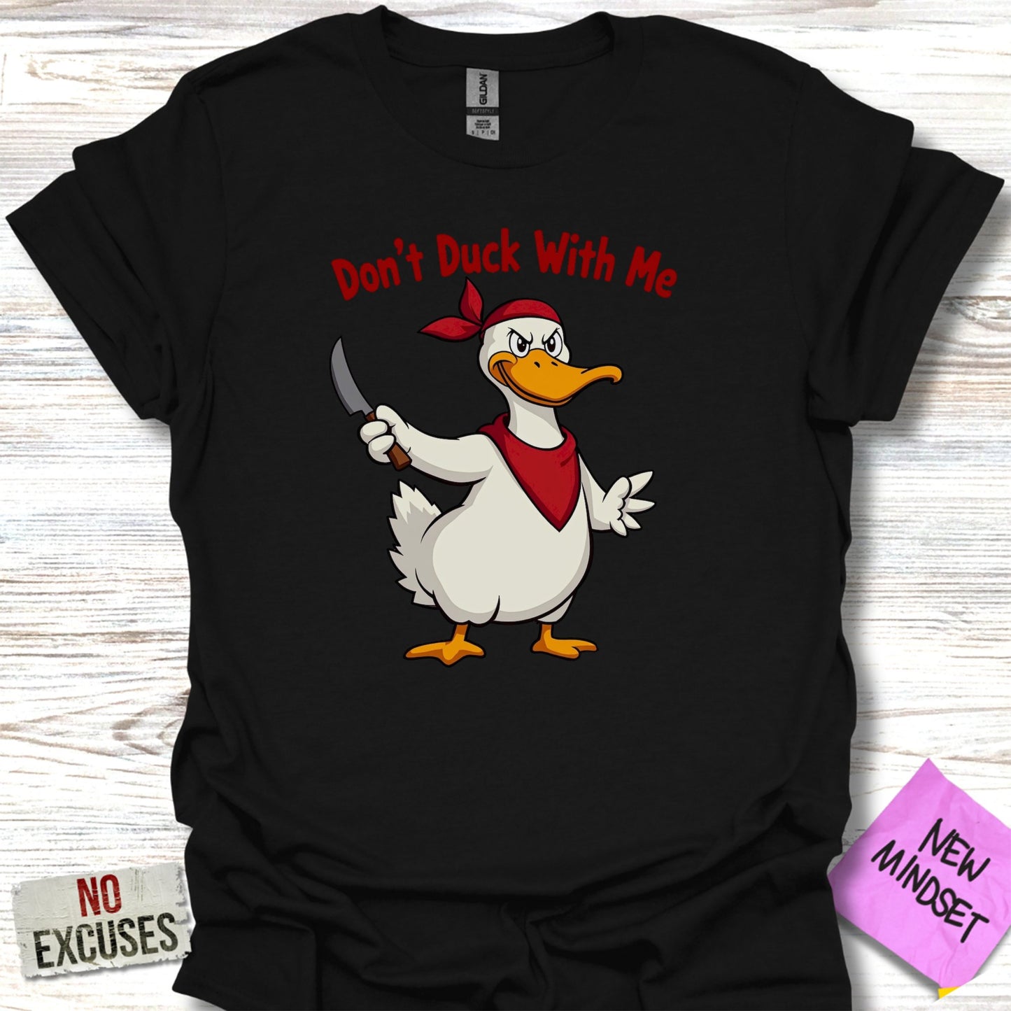 Don't Duck With Me Graphic Black T-Shirt Product