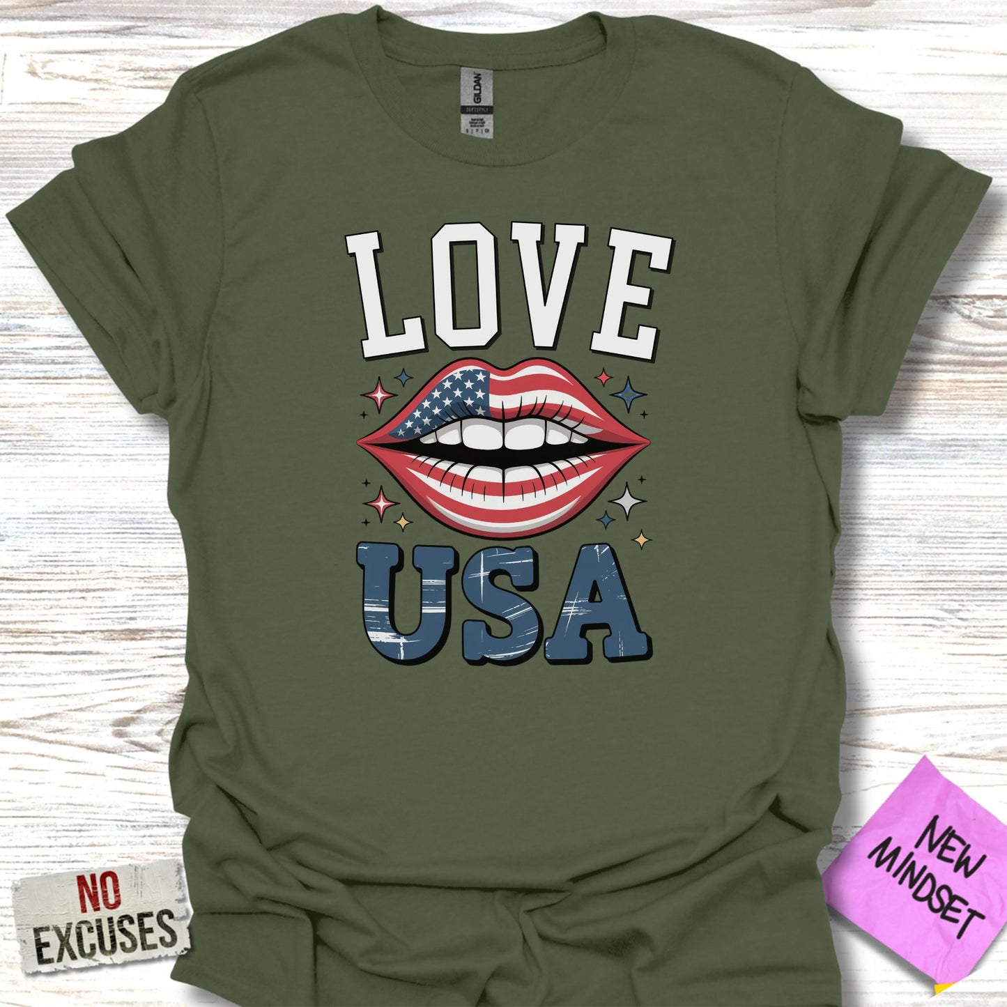 Love USA Graphic Tee with American Flag Design product