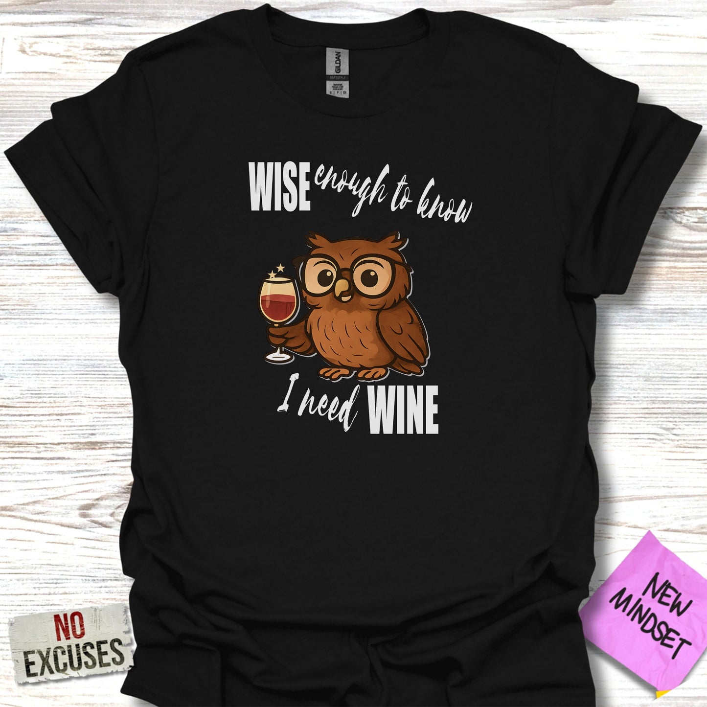 Wise Enough To Know I Need Wine Owl Funny Shirt product