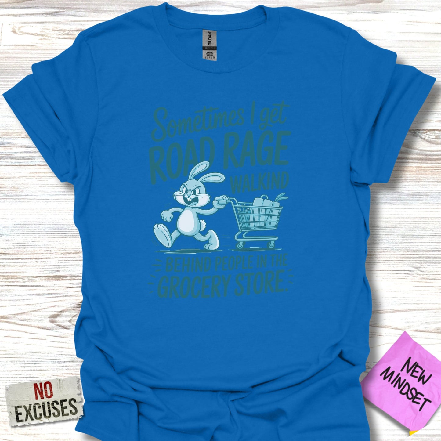 Funny Blue Road Rage Bunny T-Shirt Product Type