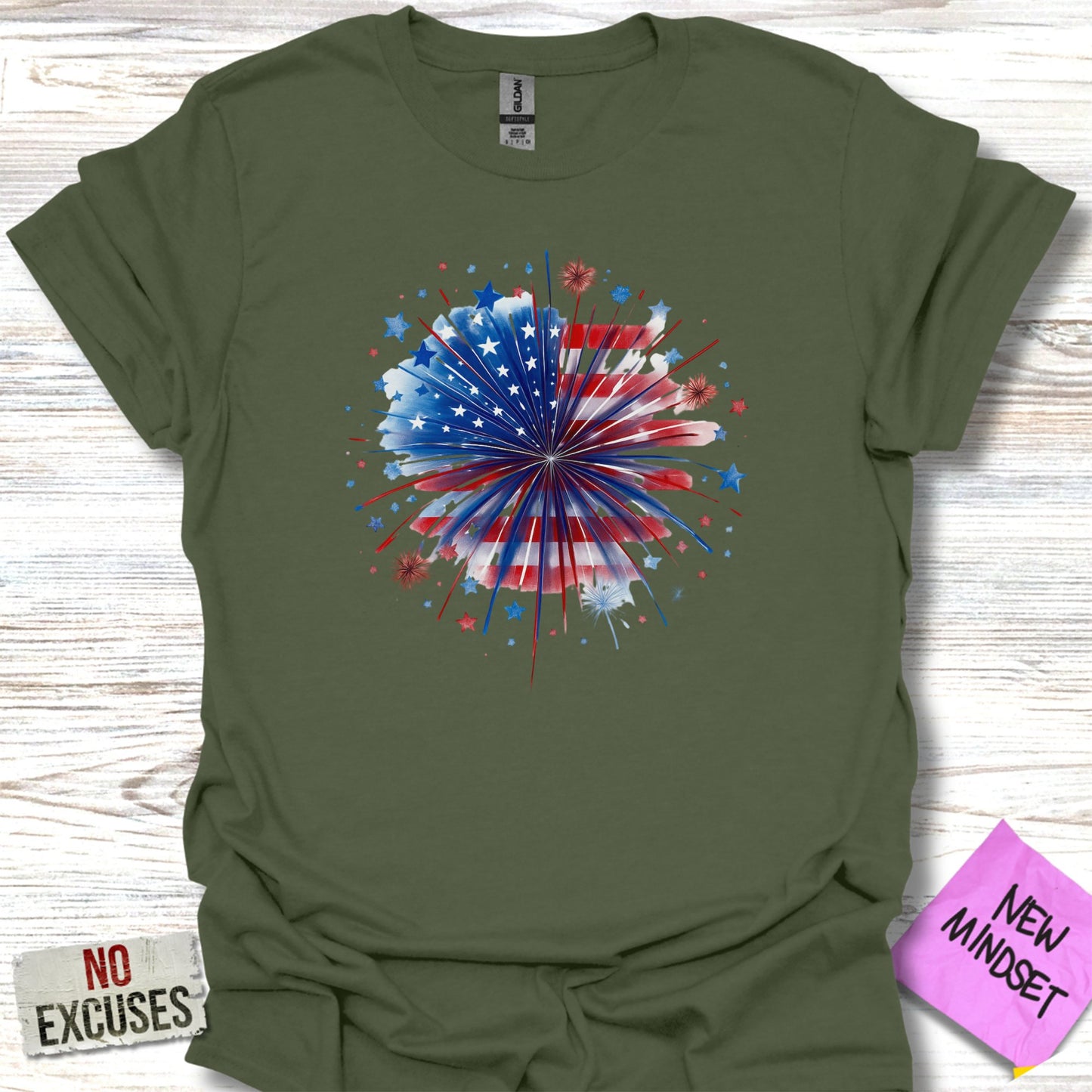 Firework Design American Flag Themed T-shirt product type