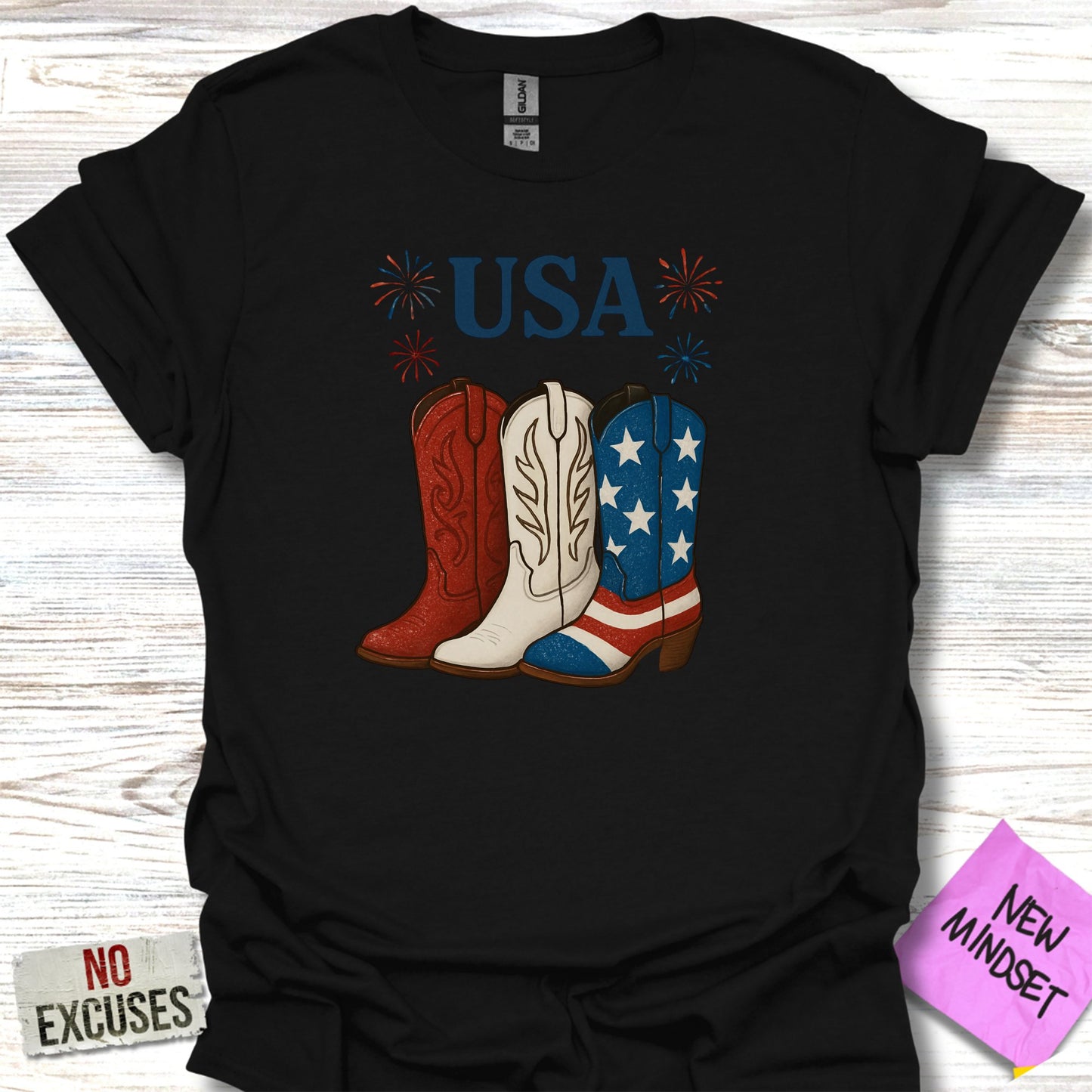 Patriotic Cowboy Boots Design USA Themed Shirt Product