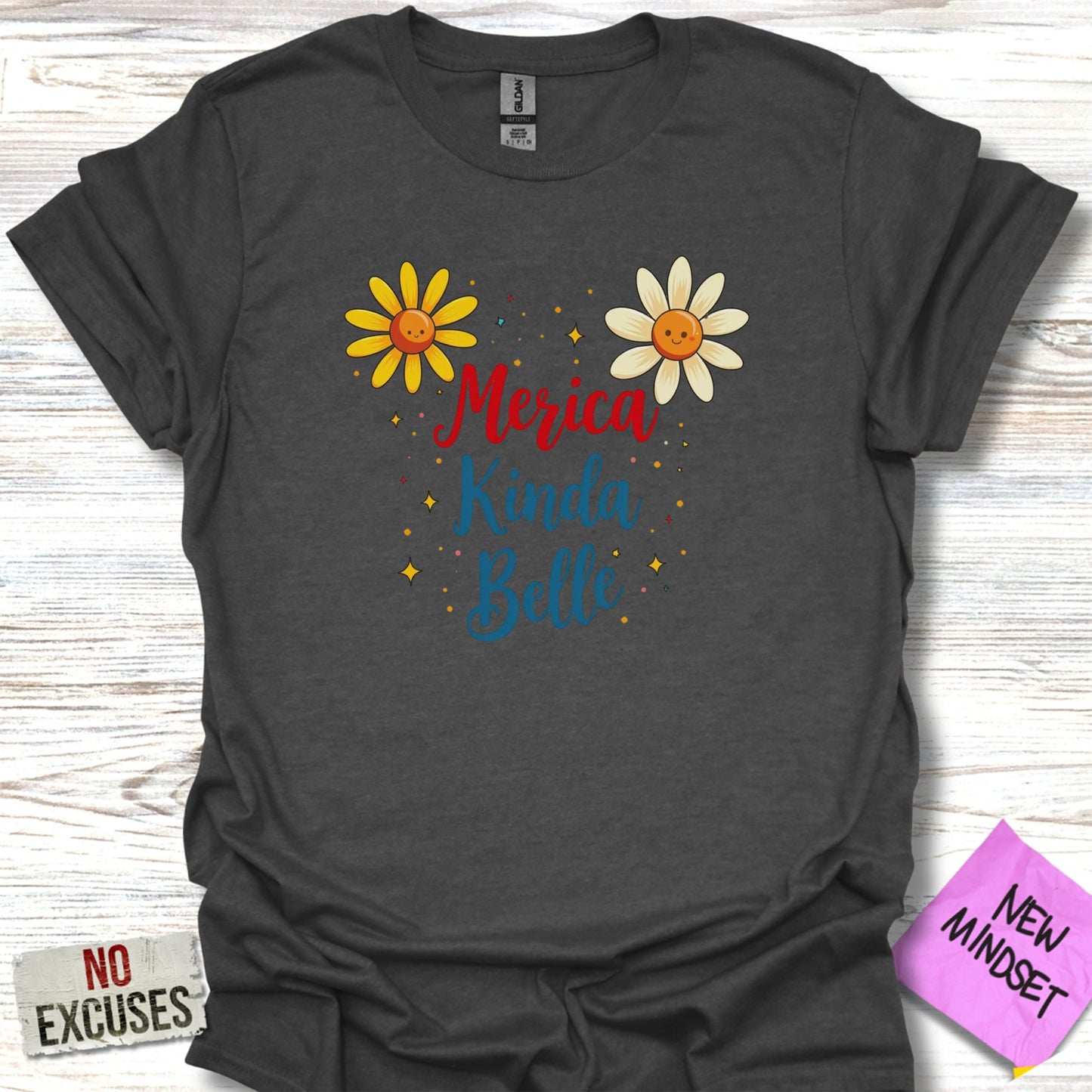 Merica Kinda Belle with Cute Daisy Graphics T-shirt product