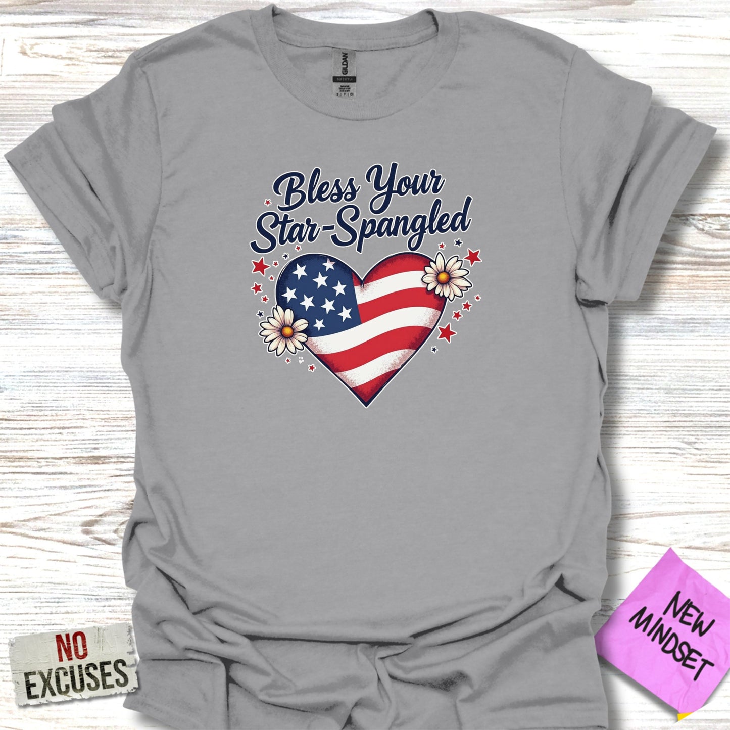 Bless Your Star-Spangled Heart with Flowers T-shirt product