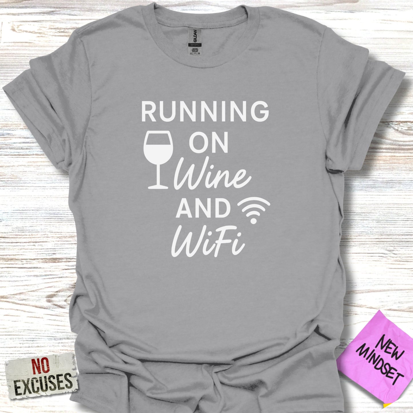 Running on Wine and WiFi Graphic T-Shirt product