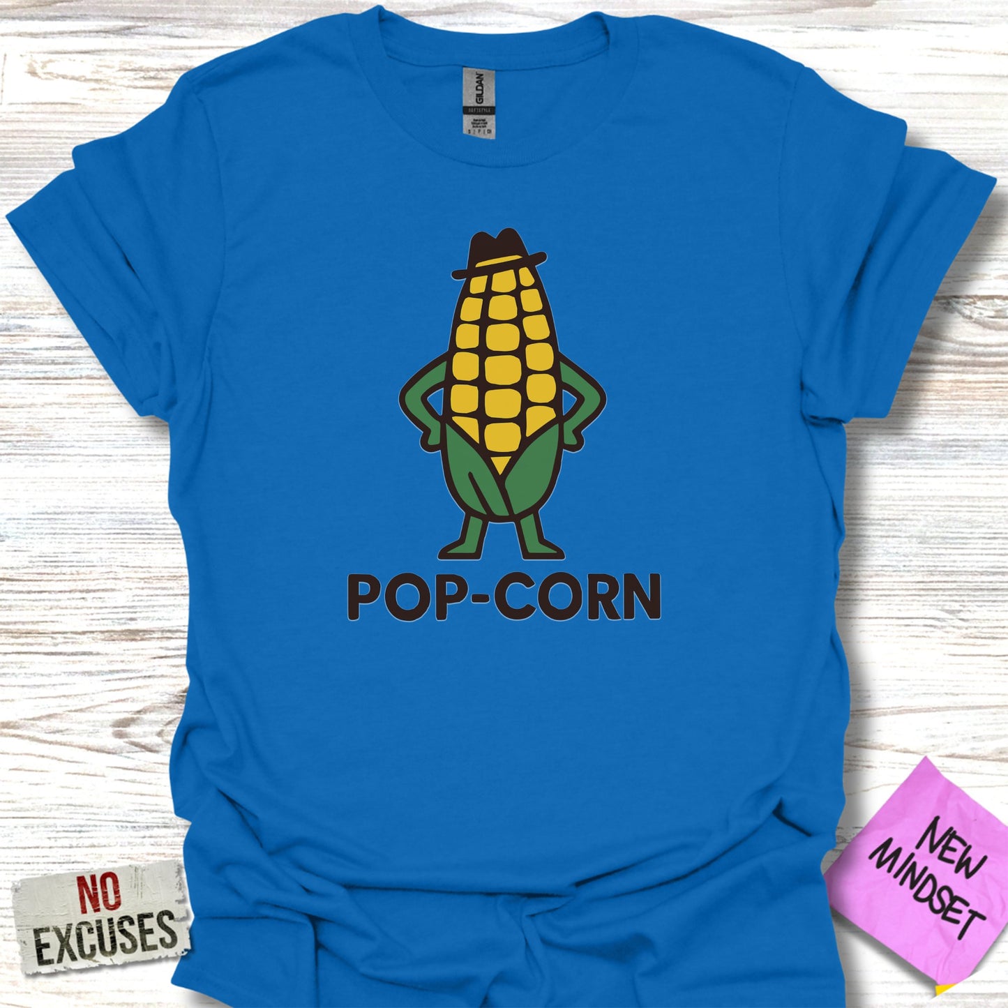 Funny Pop-Corn Graphic Tee Shirt Unique Apparel Product