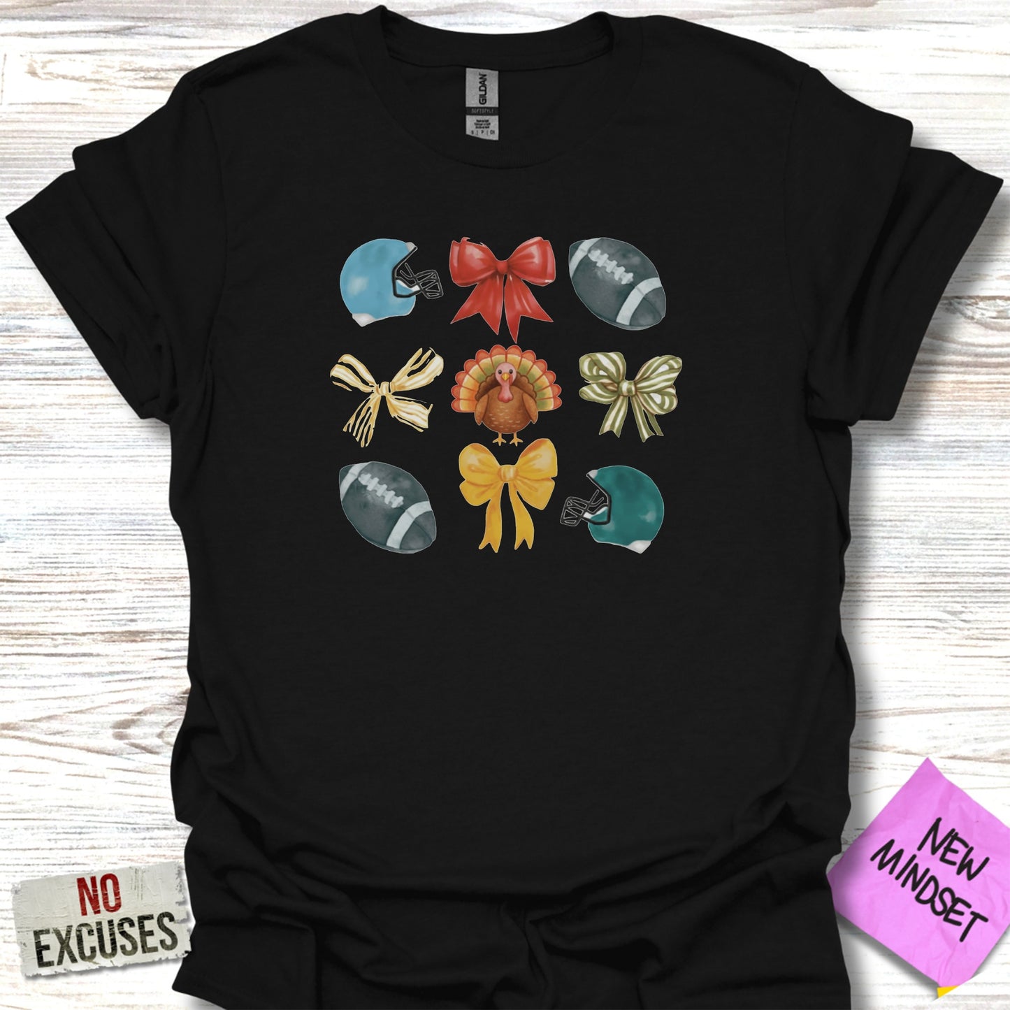 Thanksgiving Football Helmets Bow T-shirt product type