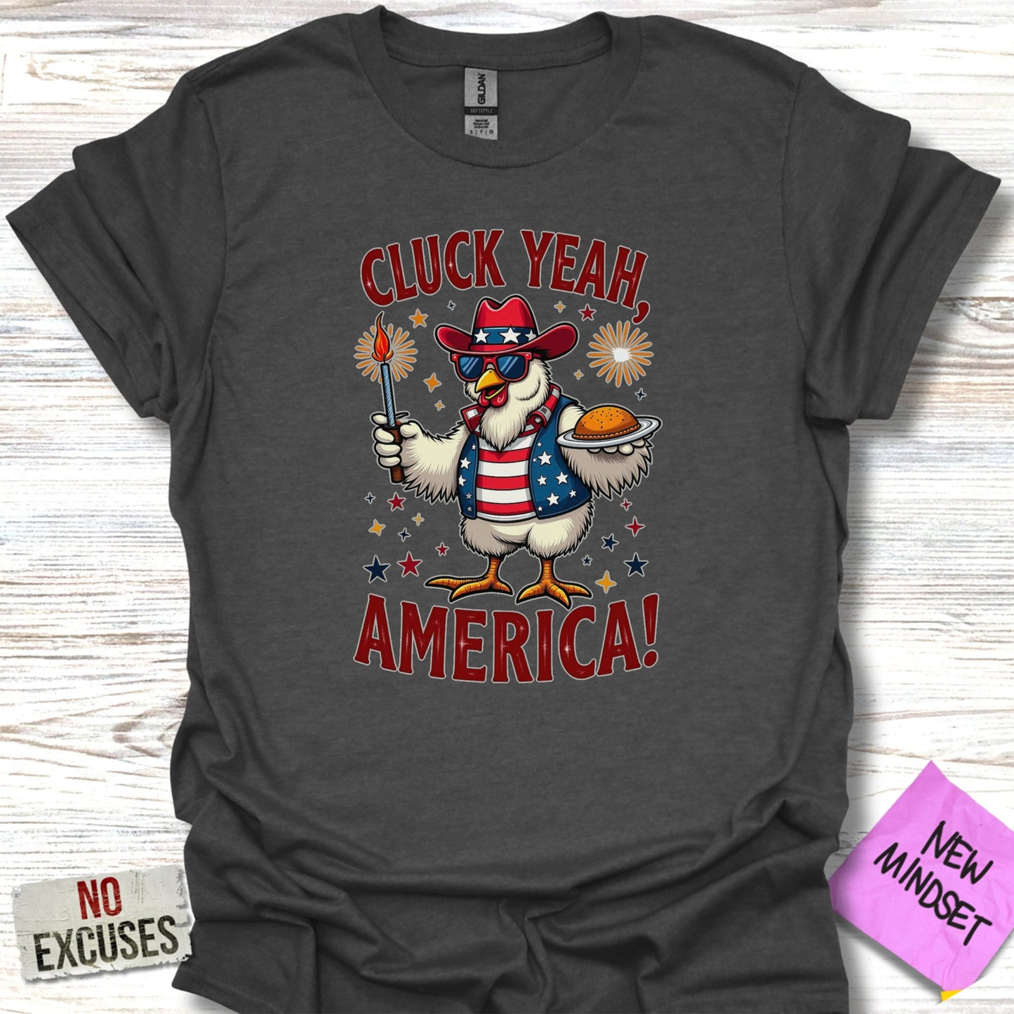 Cluck Yeah America Chicken Patriotic Graphic Tee product