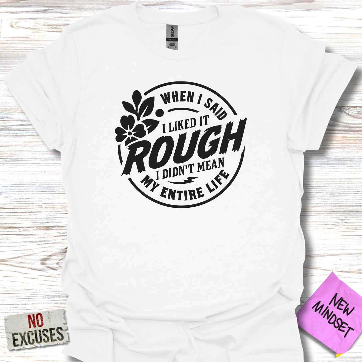 Humorous Graphic Round Neck White T-shirt product