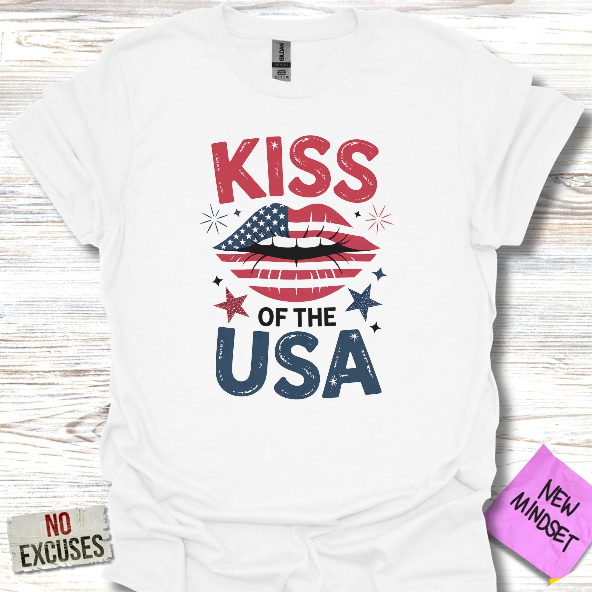 Kiss of the USA Patriotic Lip Print Shirt product type