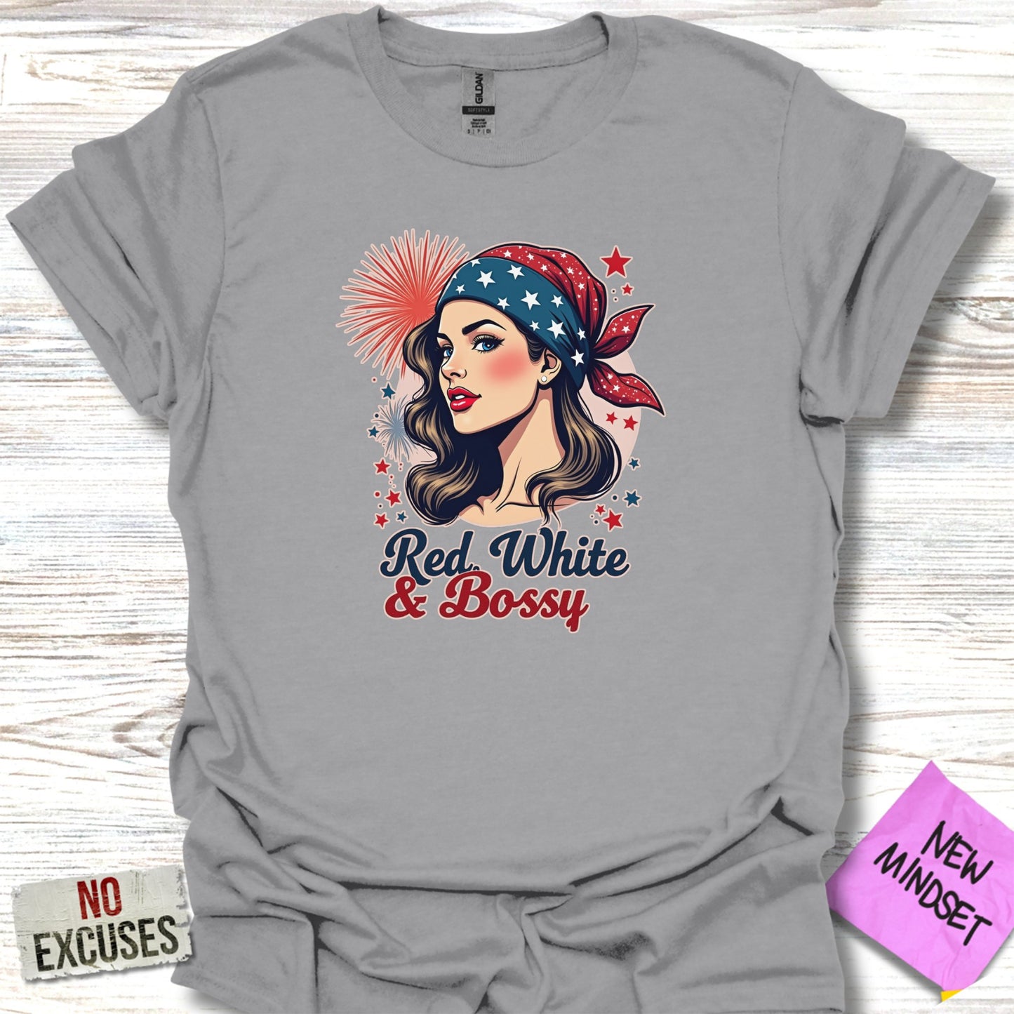 Red White & Bossy Graphic T-Shirt product type