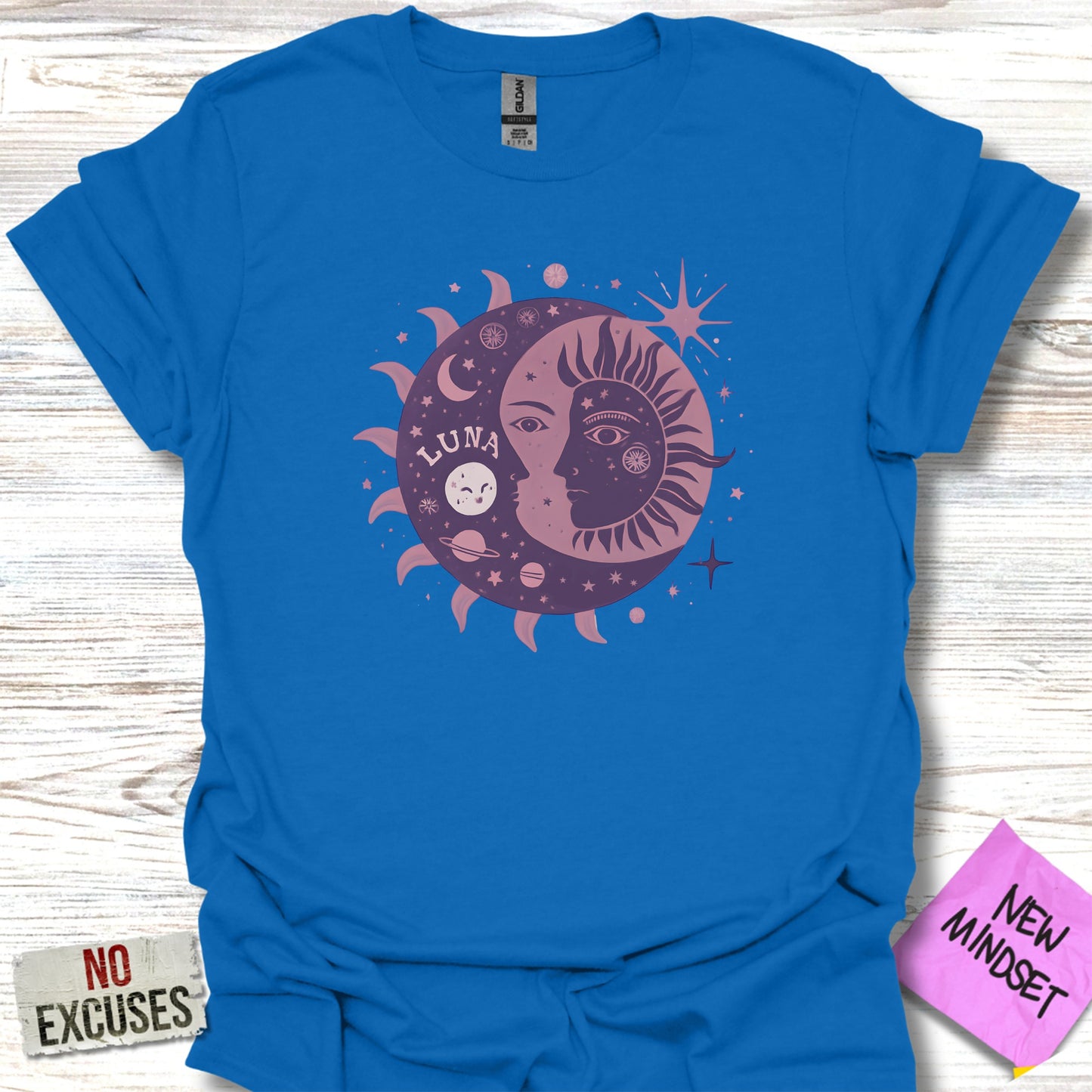 Celestial Sun Moon Luna Graphic Design Shirt product