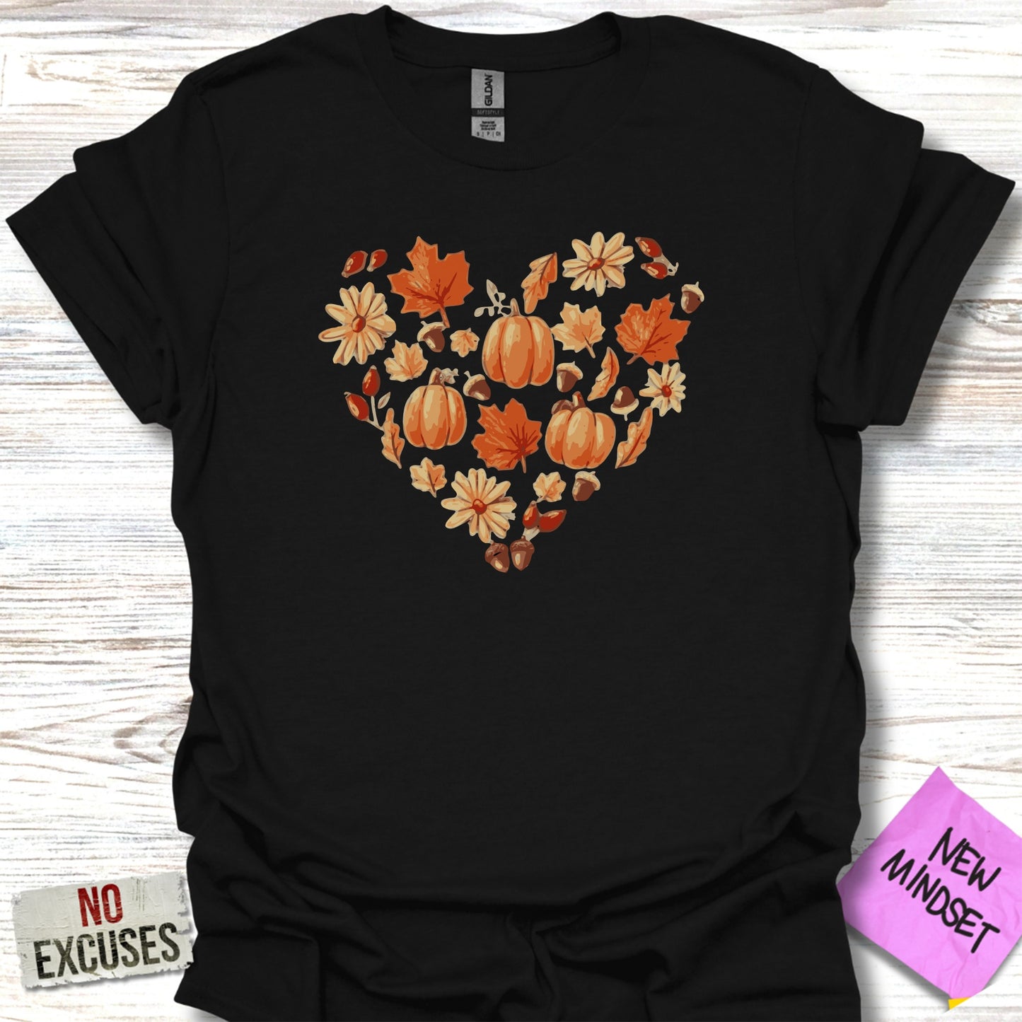 Autumn Pumpkin and Flower Heart Design Shirt product type