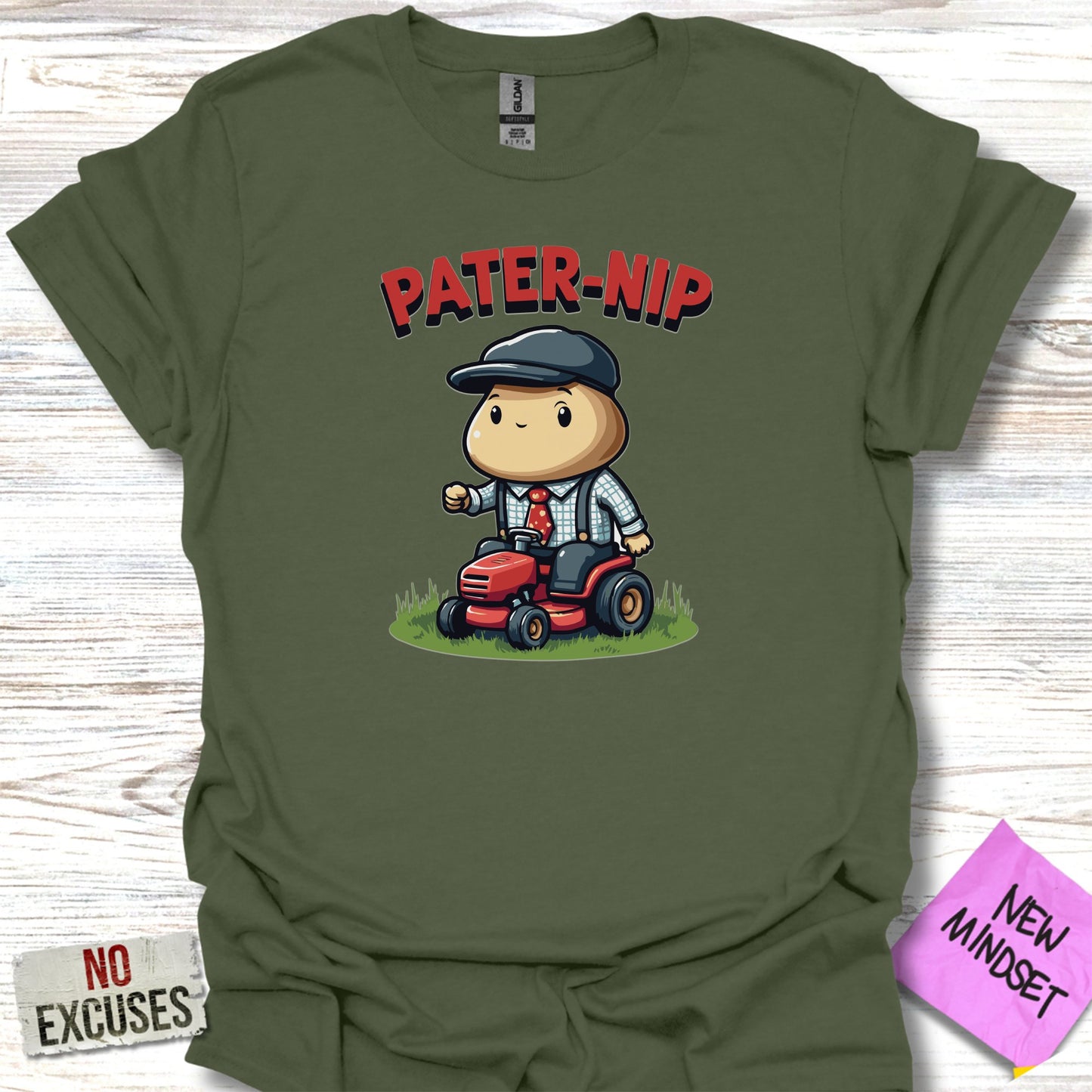 Pater-Nip Character Riding Lawn Mower T-shirt product type