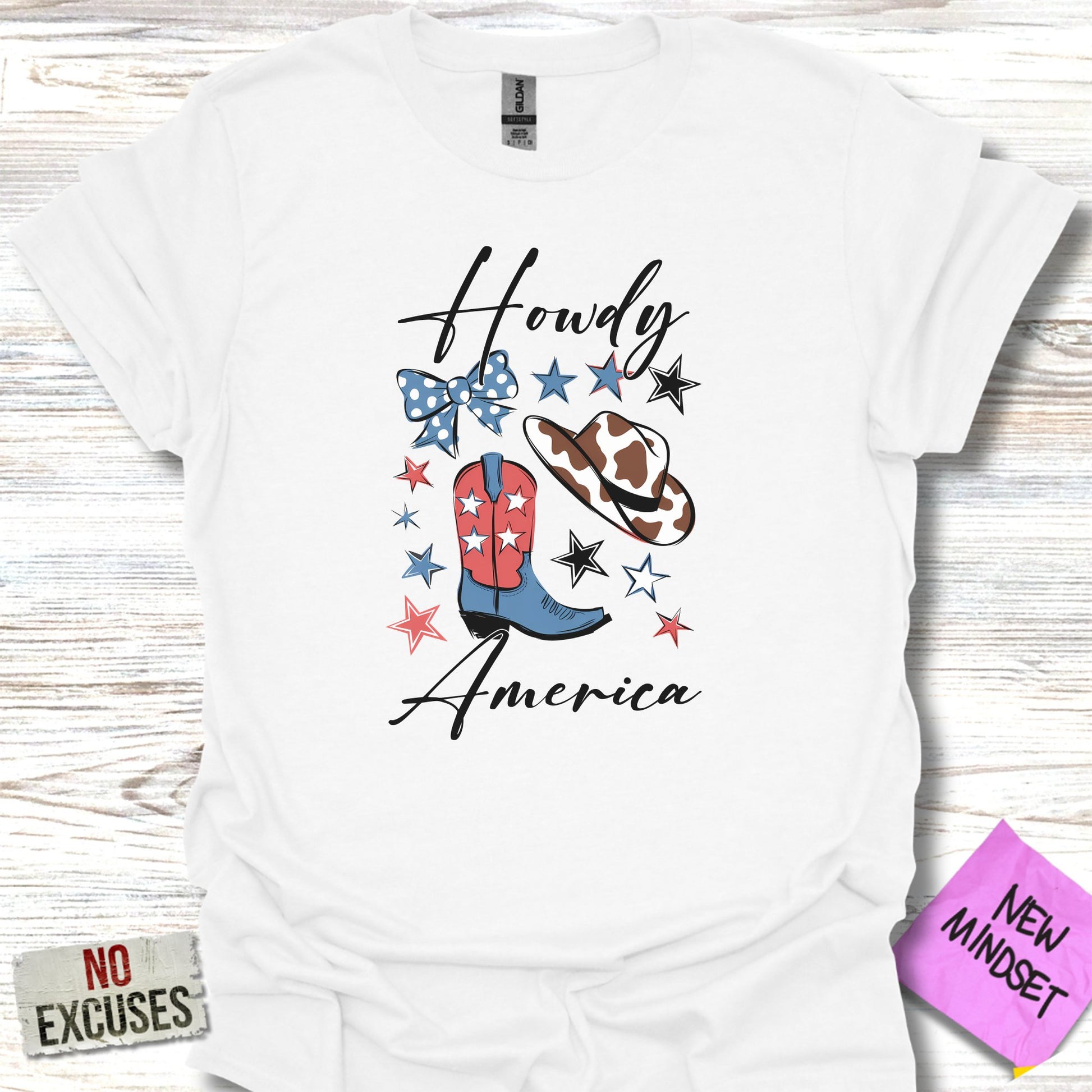 Howdy America Stars and Stripes Themed Shirt Product