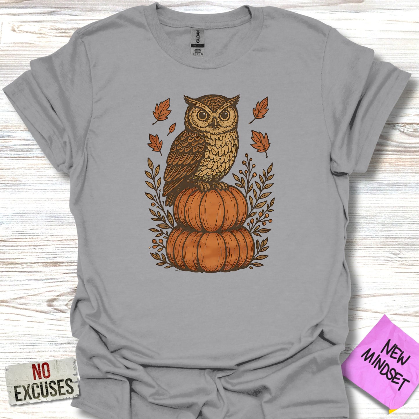 Owl and Pumpkins Autumn Scene T-shirt product type