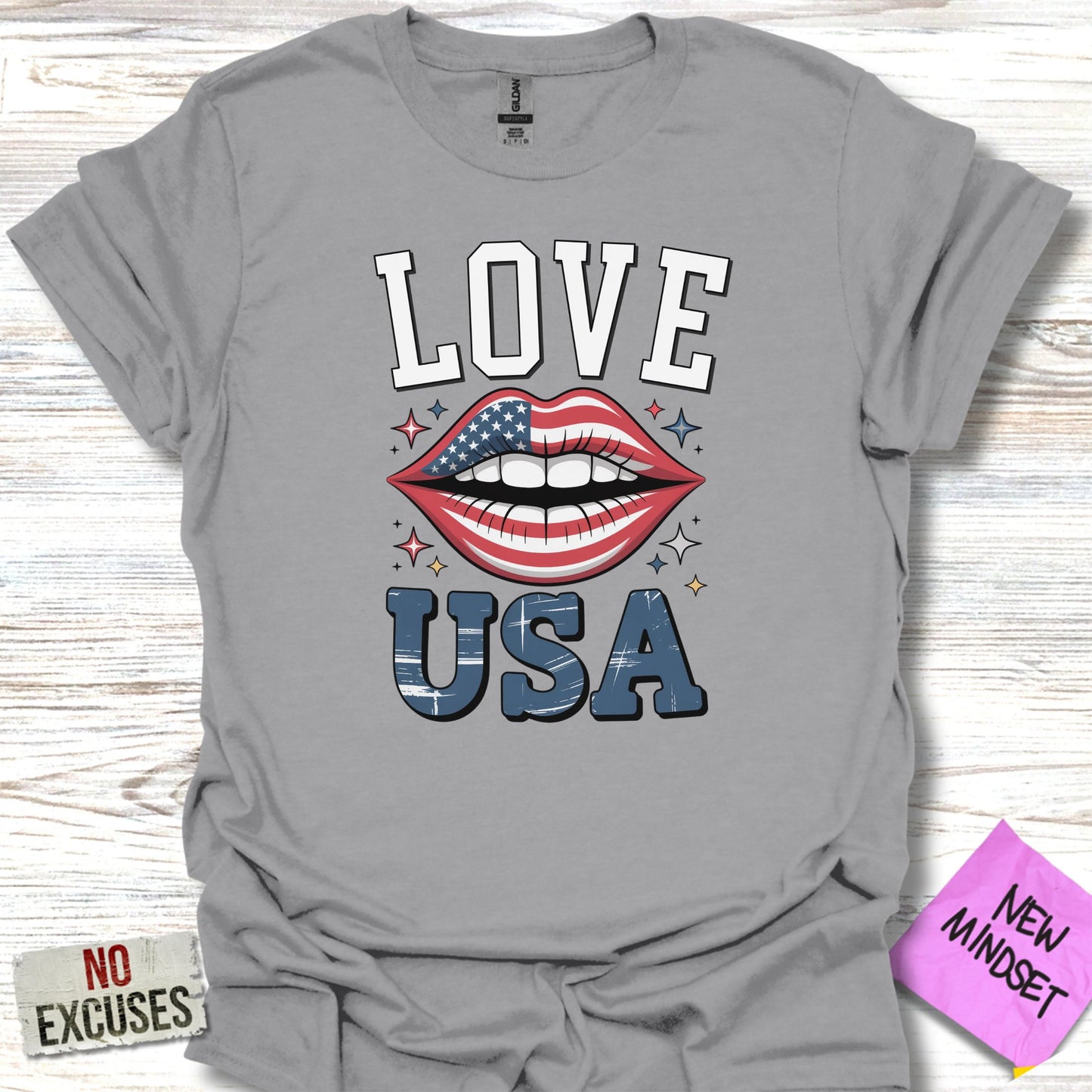 Love USA Graphic Tee Shirt Patriotic Themed product type