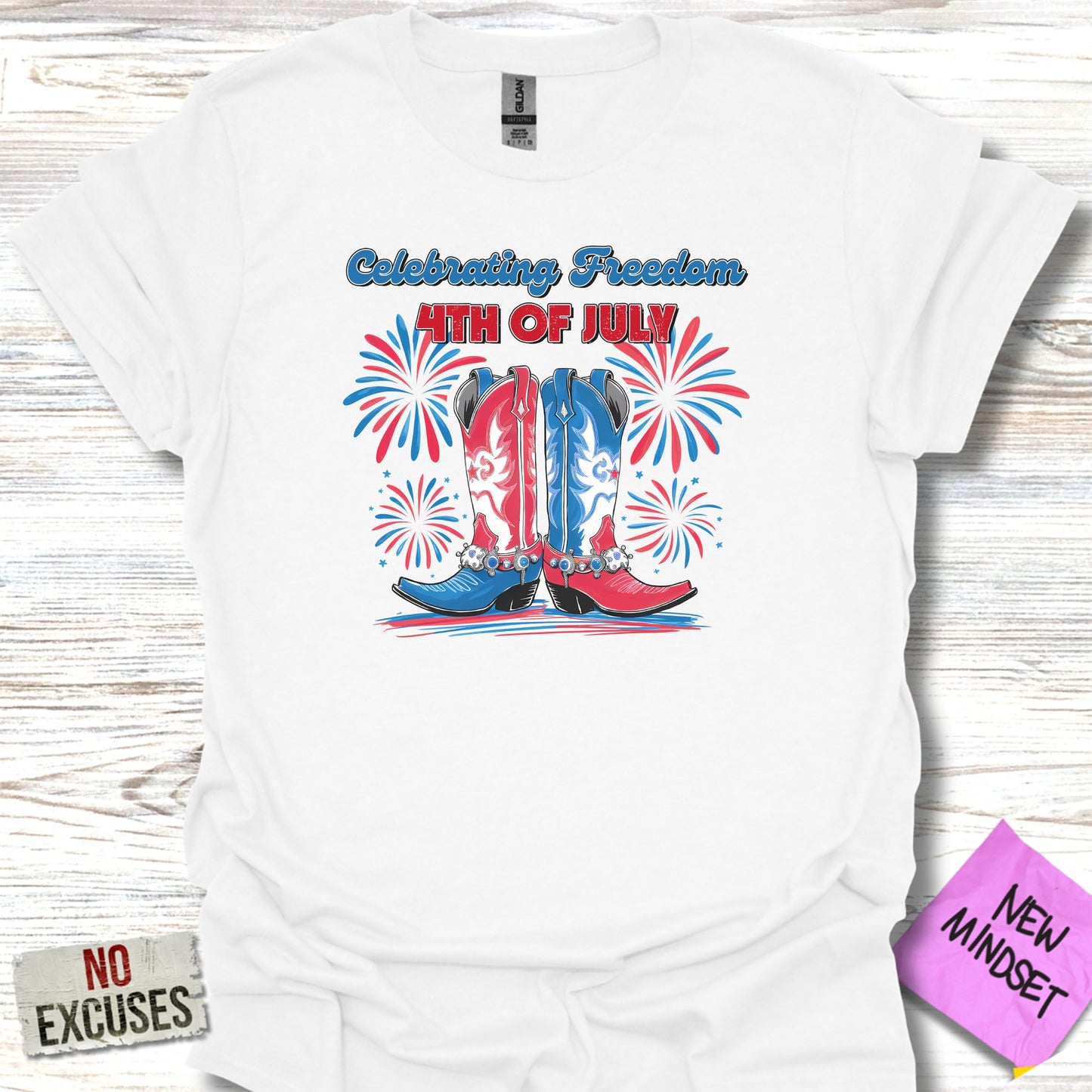 Celebrating Freedom 4th of July Boots Graphic product