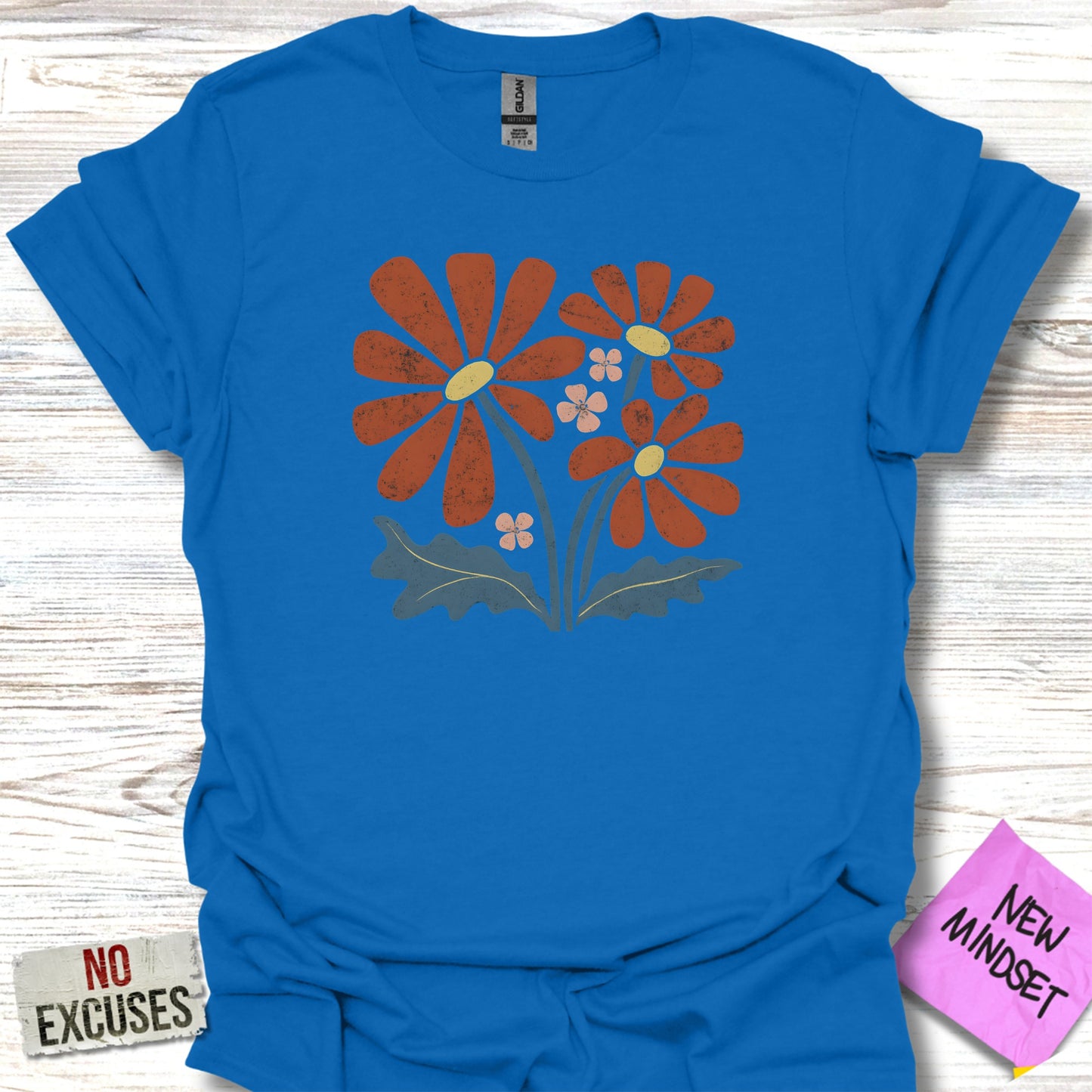 Bold Red and Orange Floral Graphic Tee product