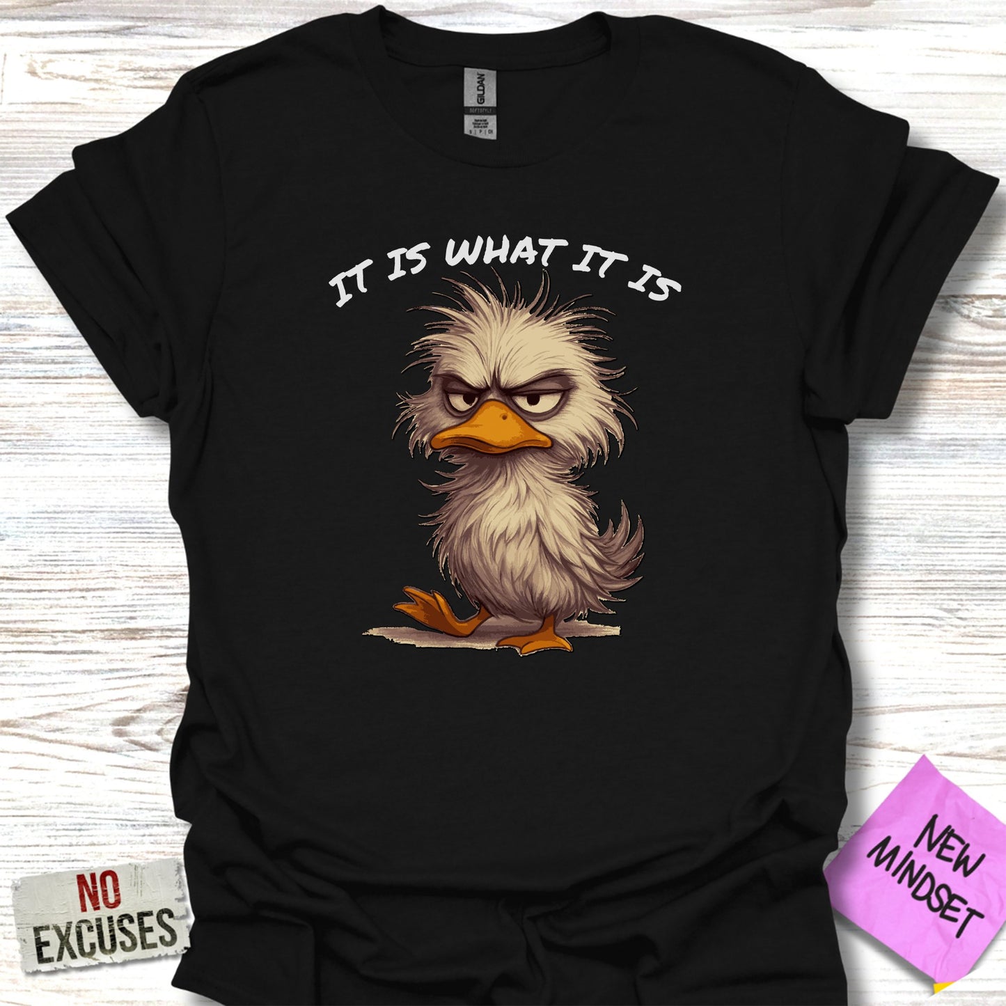 It Is What It Is Angry Duck Graphic Print T Shirt product type