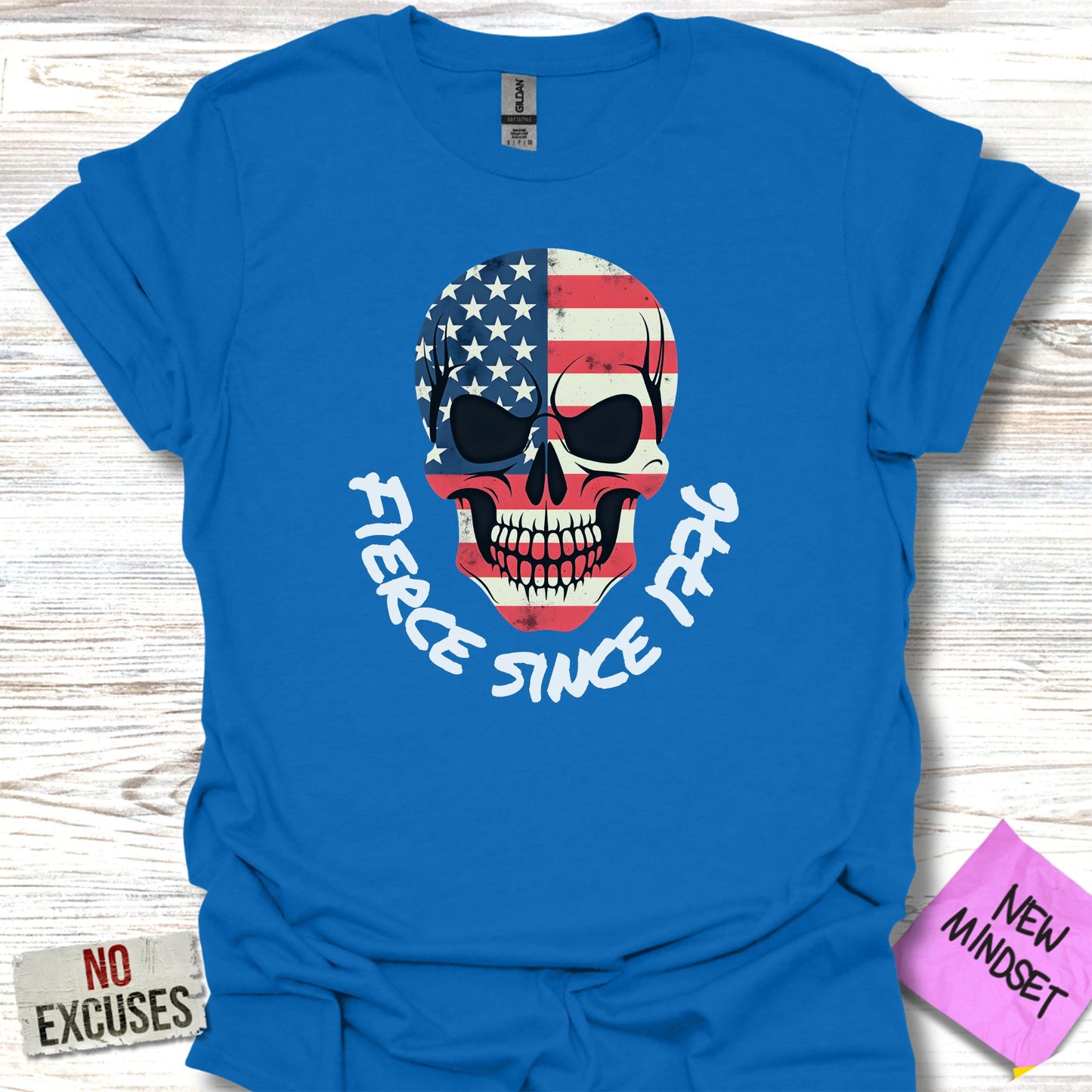 Fierce Since 1776 American Flag Skull T-shirt product