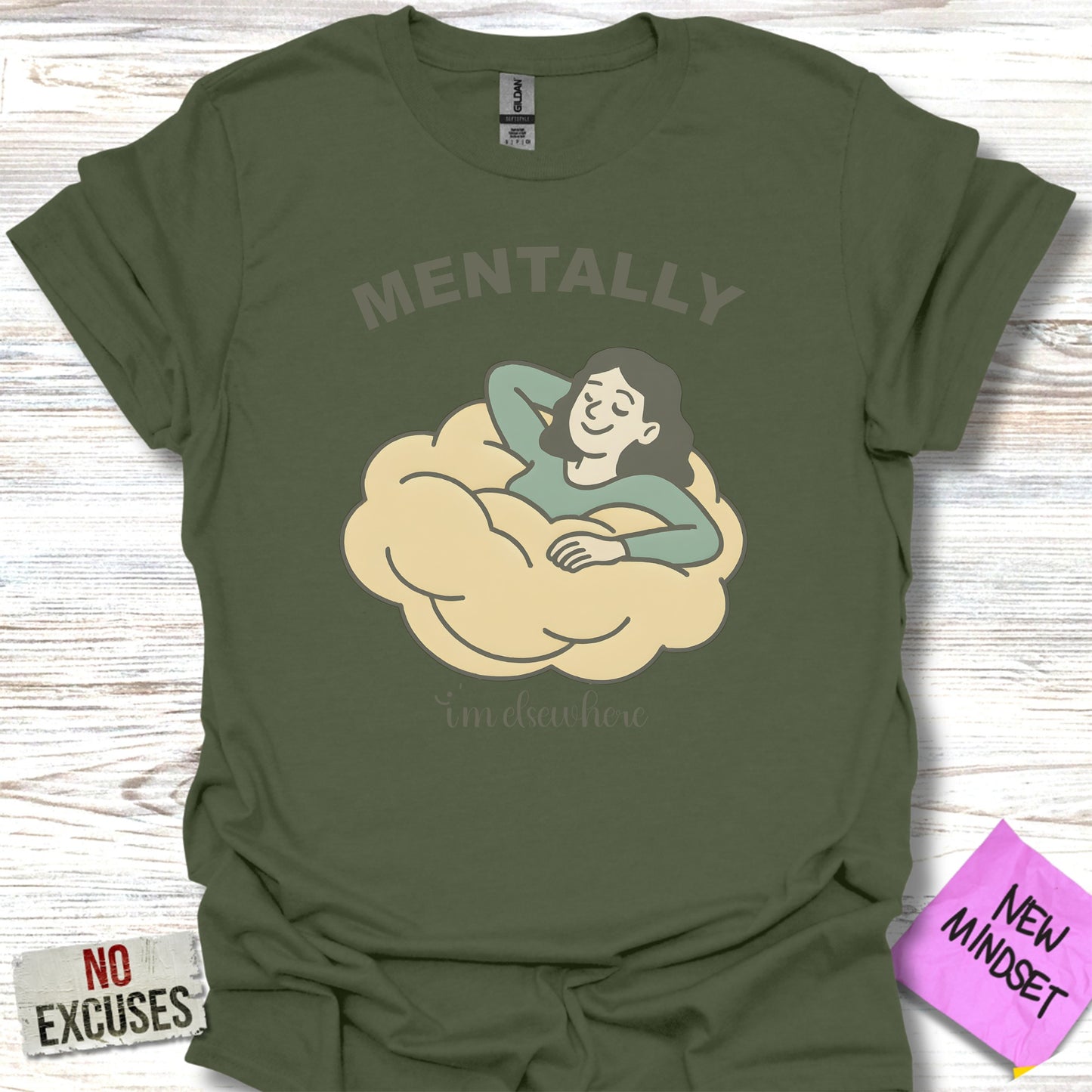 Mentally I'm Elsewhere Relaxing Cloud T-Shirt product type
