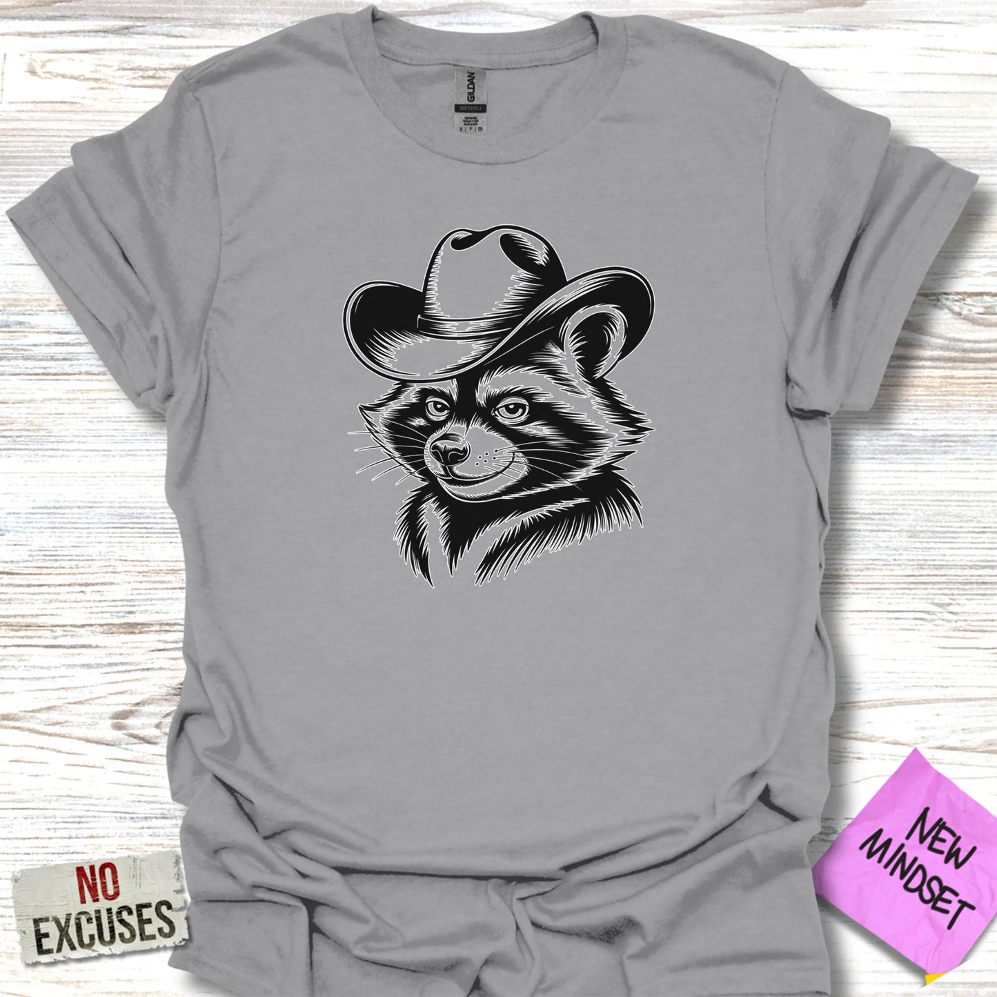 Cowboy Hat Wearing Raccoon Graphic Shirt product type