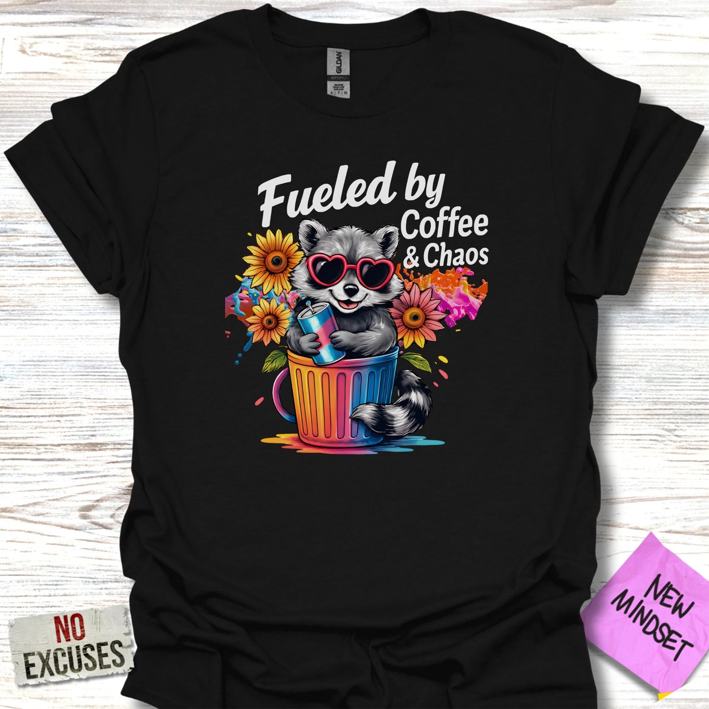 Fueled by Coffee and Chaos Raccoon Shirt product type