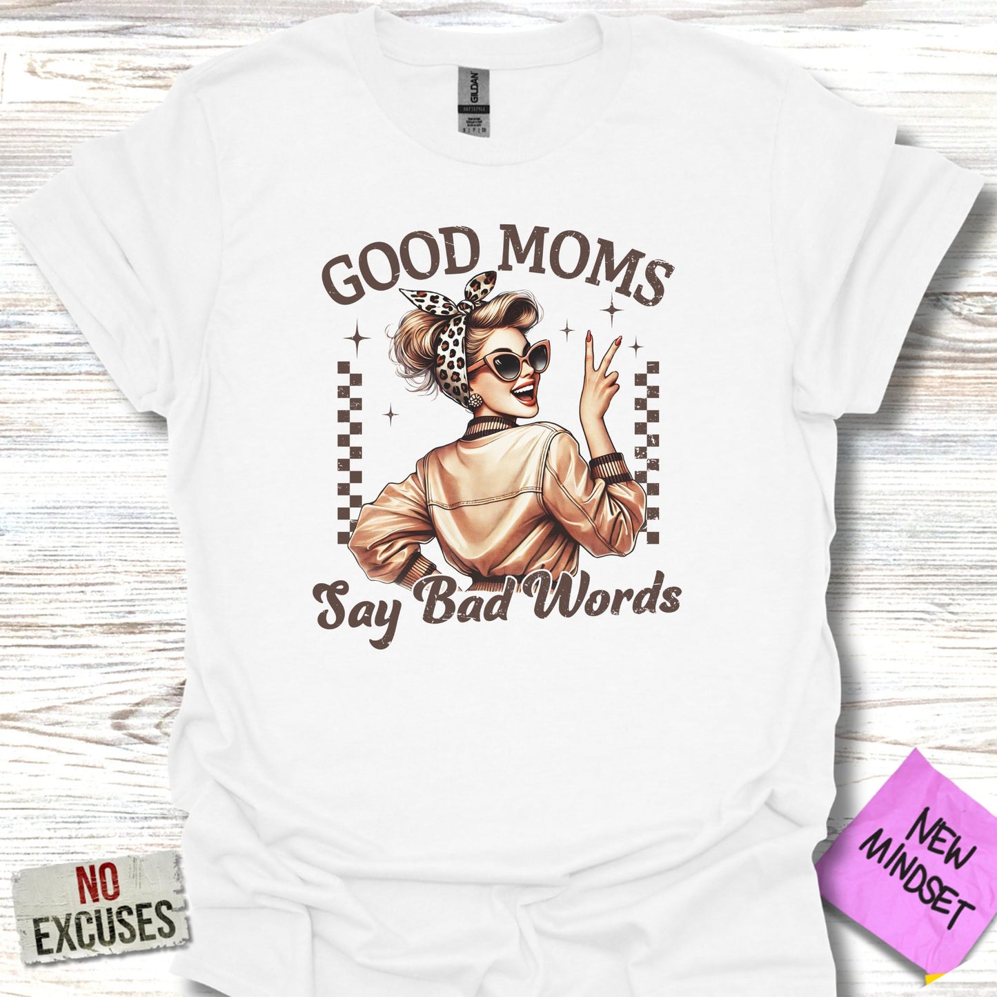 Good Moms Say Bad Words Printed White T-shirt product type