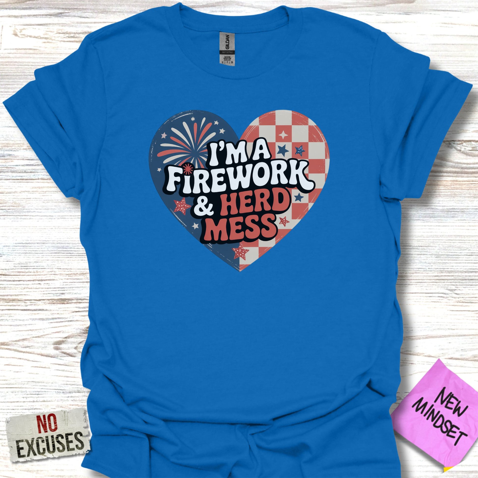 I'm A Firework and Herd Mess Heart Graphic Tee product