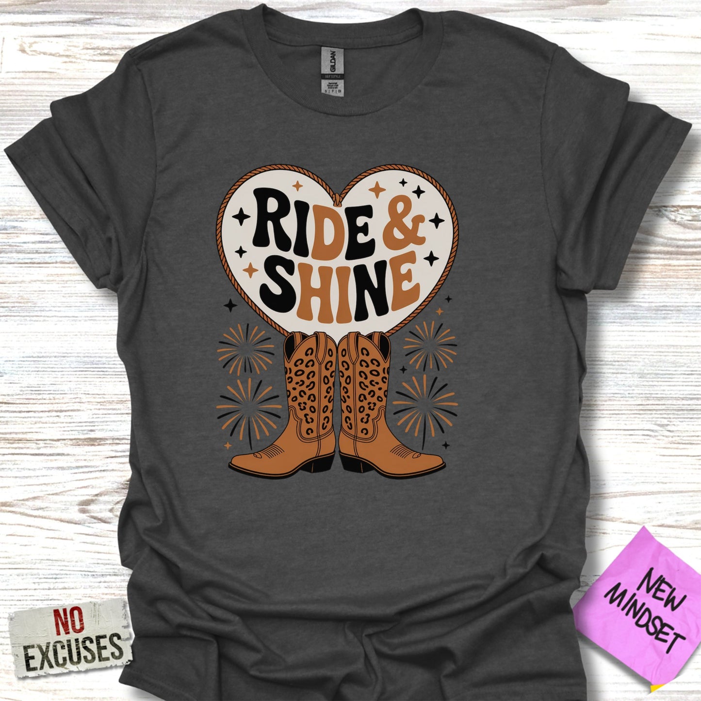 Ride and Shine Cowboys Boots Graphic Shirt product type