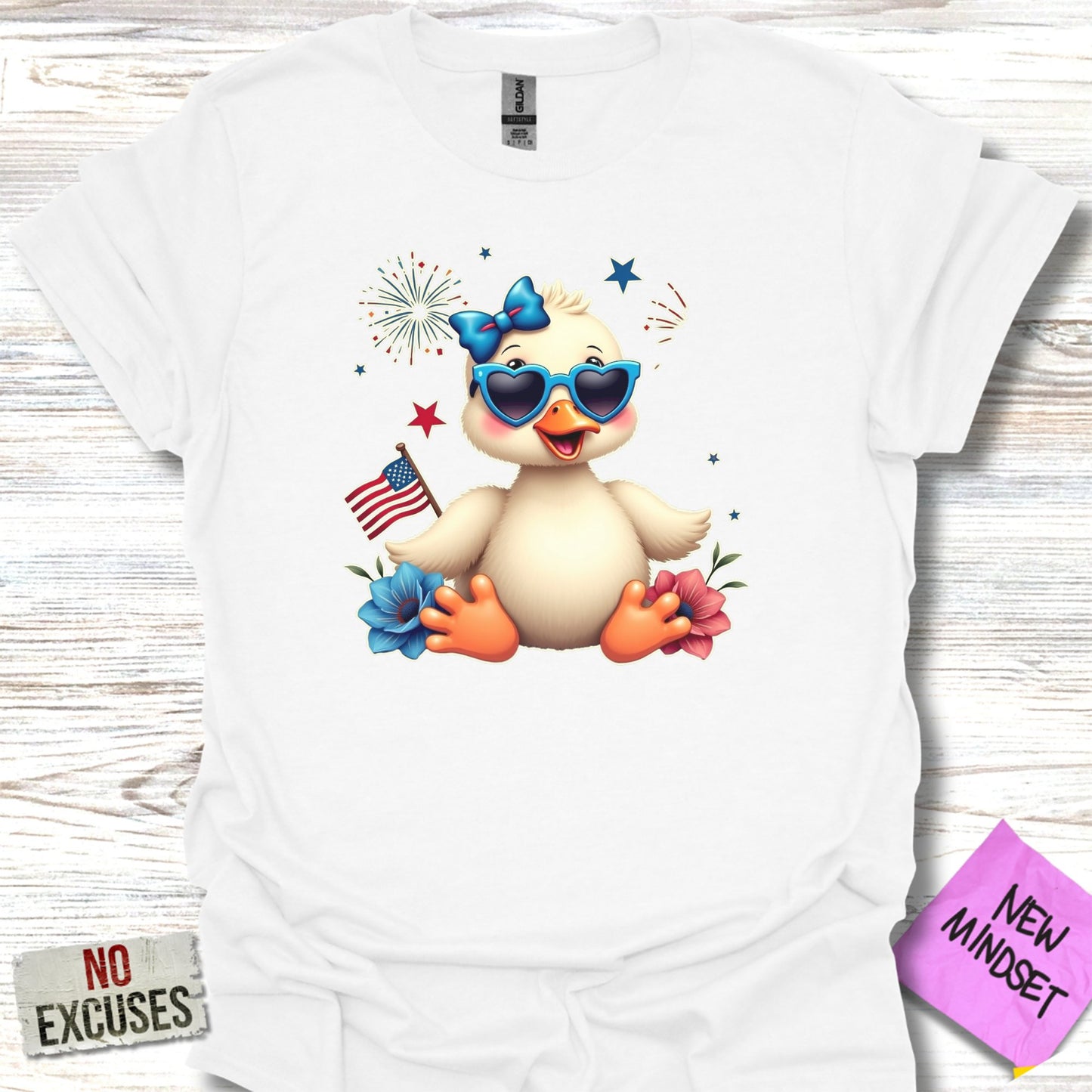 Adorable Patriotic Duck With Fireworks T-shirt product