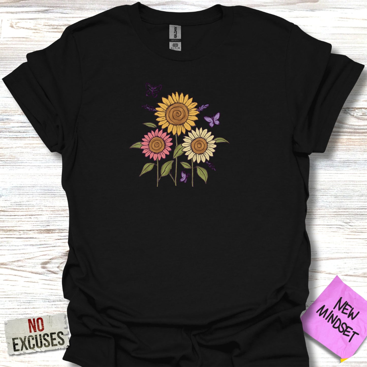Sunflower and Butterfly Graphic Printed T-Shirt product