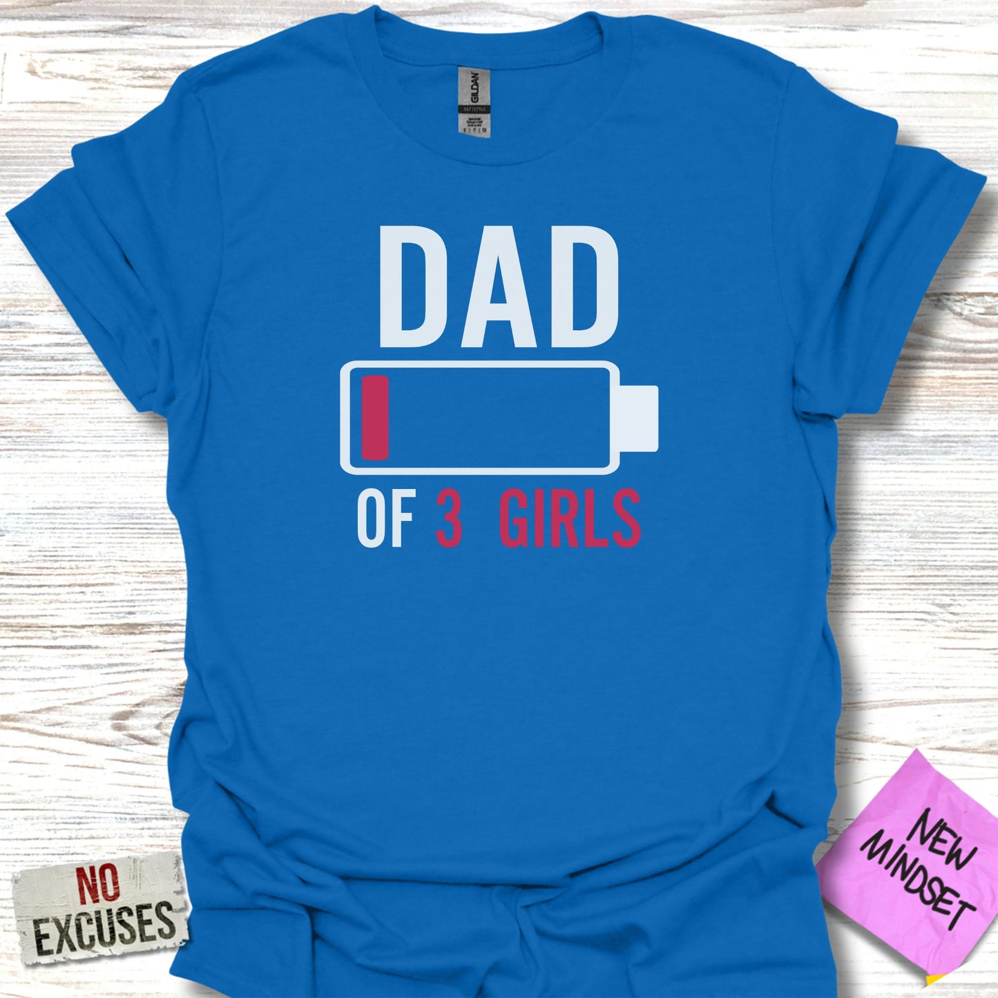 Dad Of 3 Girls Low Battery Graphic Tee product