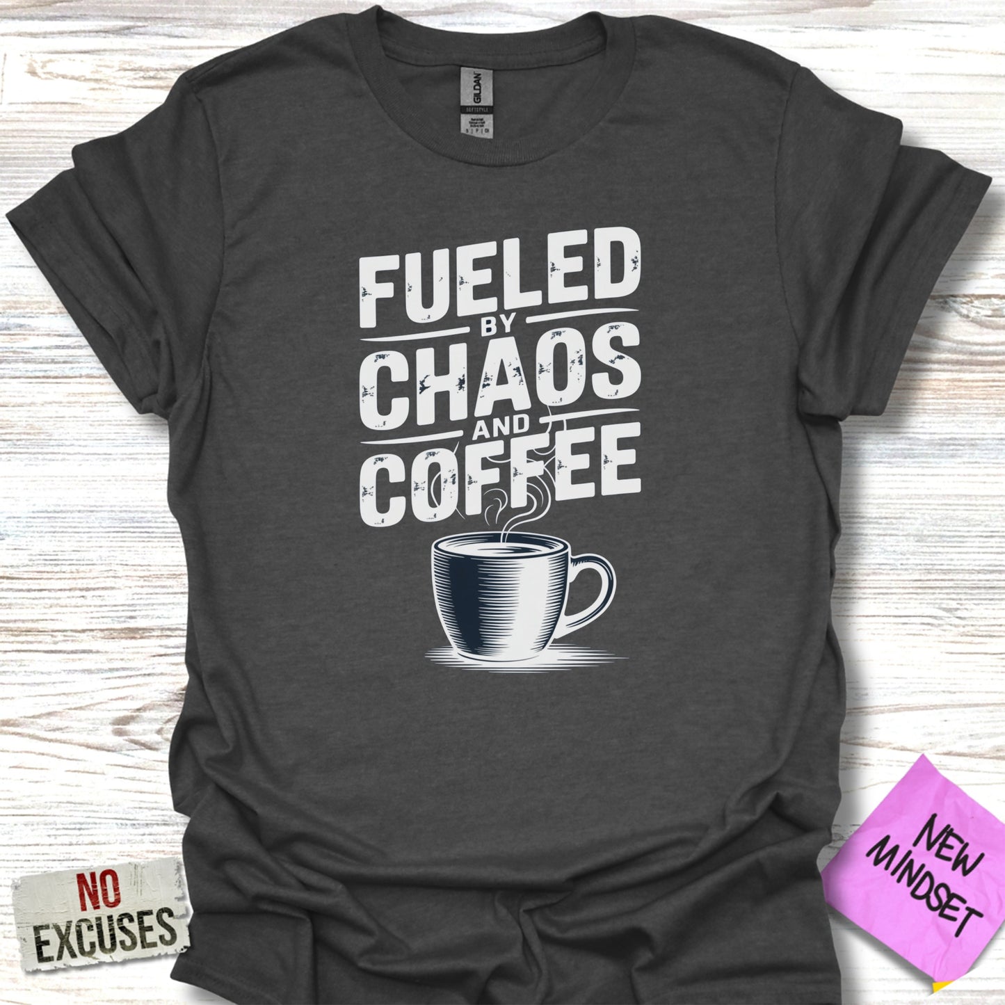 Fueled By Chaos And Coffee Graphic T-shirt product