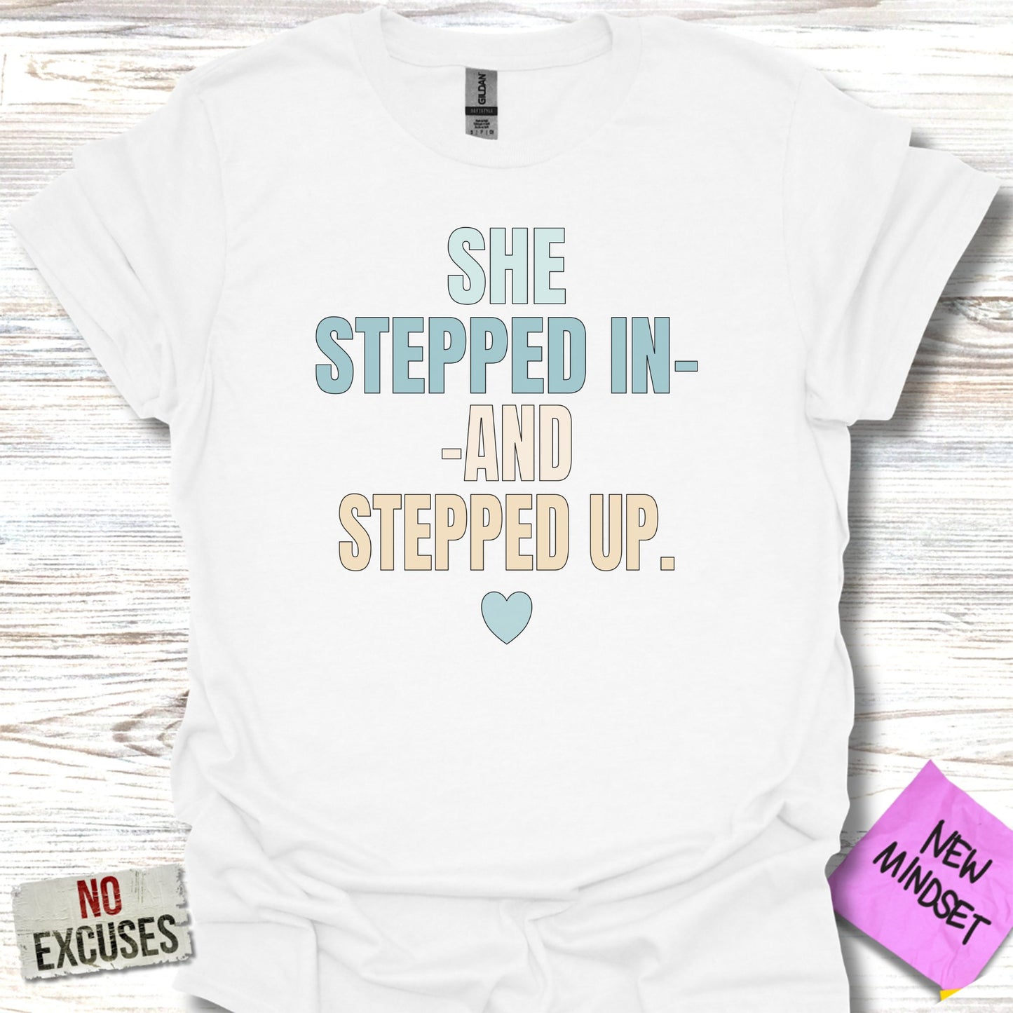 She Stepped In Stepped Up Inspirational Graphic T-shirt