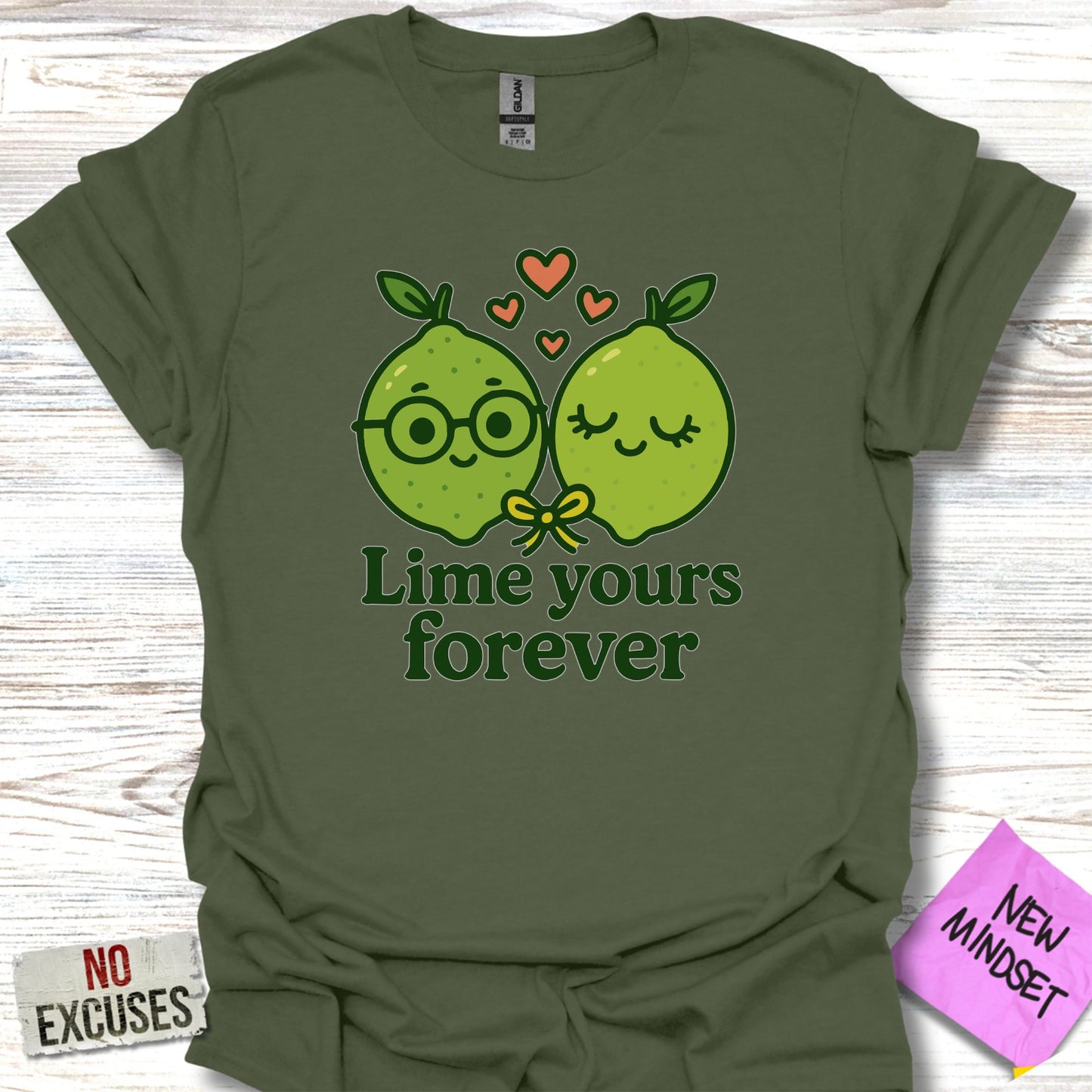 Lime Yours Forever Cute Couple Graphic T-shirt product