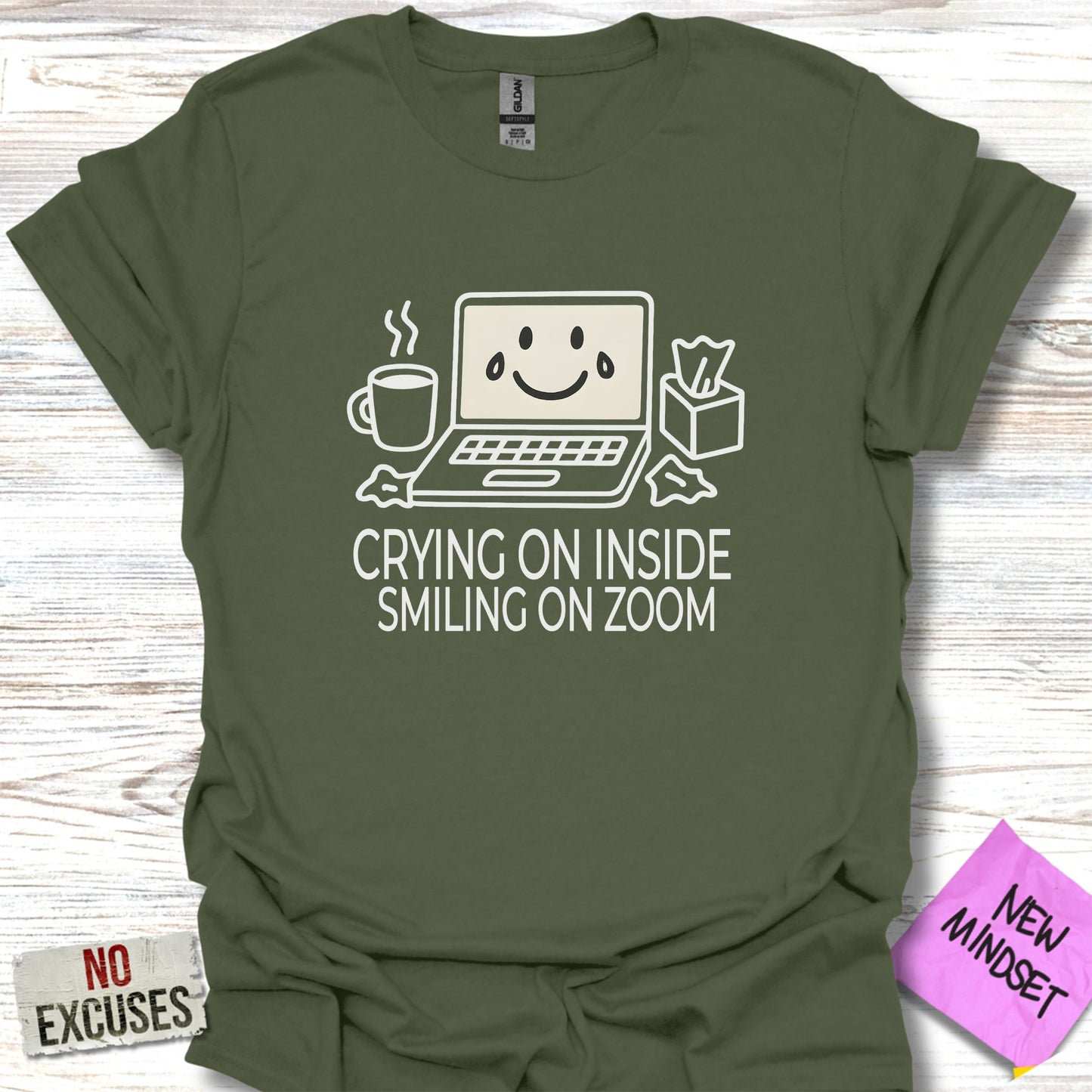 Crying On Inside Smiling On Zoom Graphic T-Shirt product