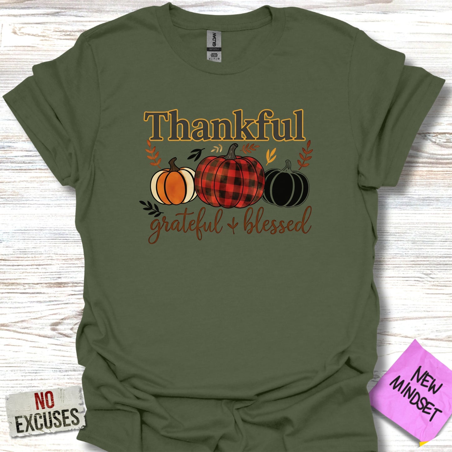 Thankful Grateful Blessed Pumpkins Design Shirt