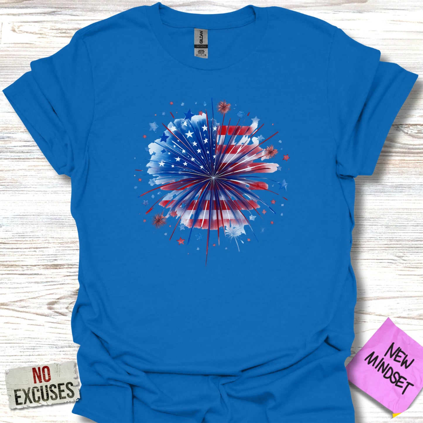 American Flag Inspired Patriotic Fireworks Graphic T-shirt product