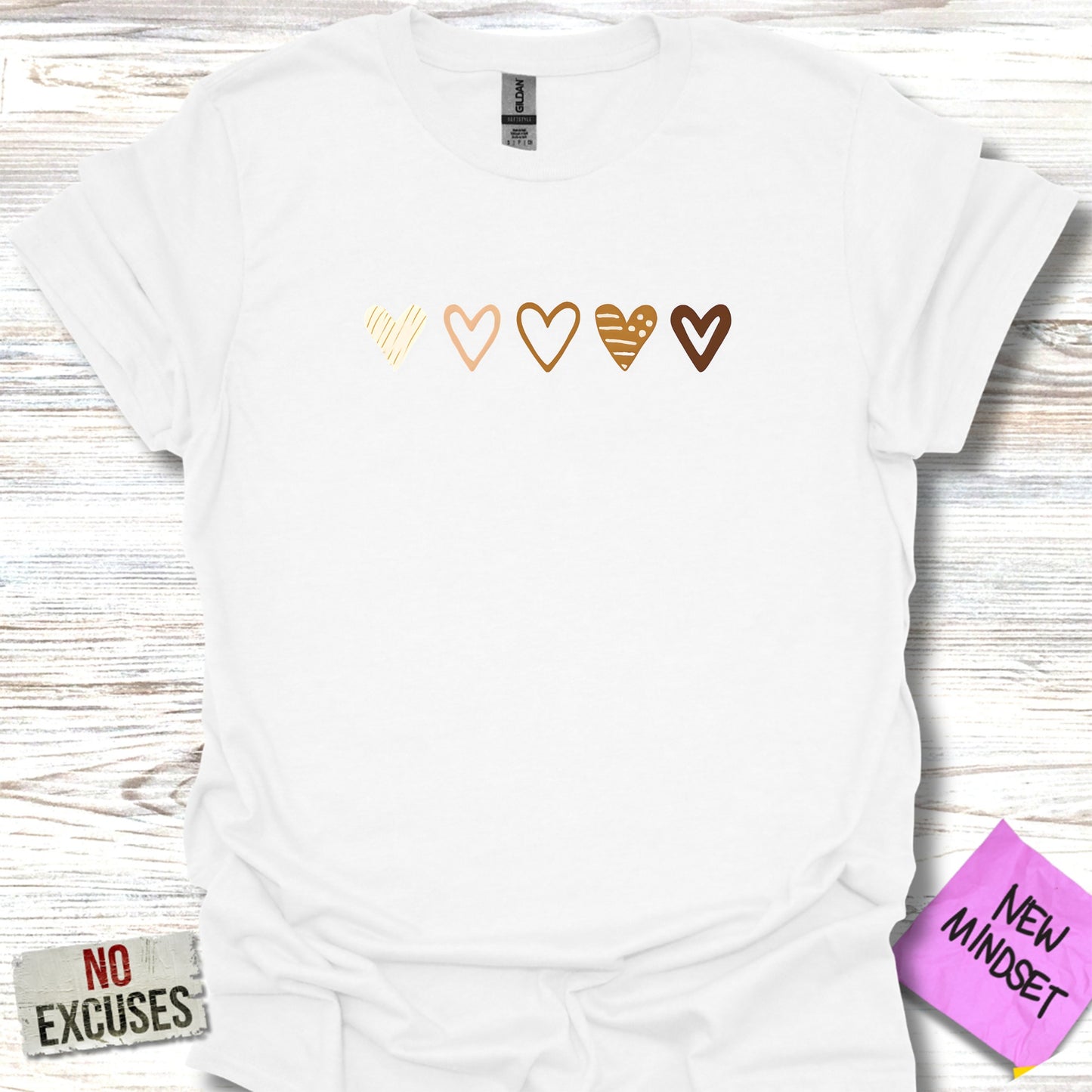 Hearts Design No Excuses New Mindset Shirt product