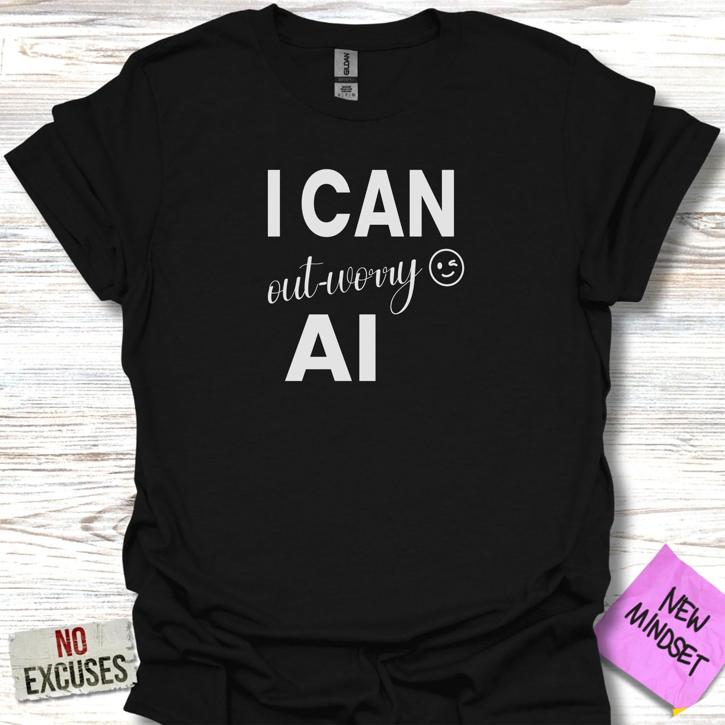 I Can Out-Worry AI Graphic Tee Shirt product