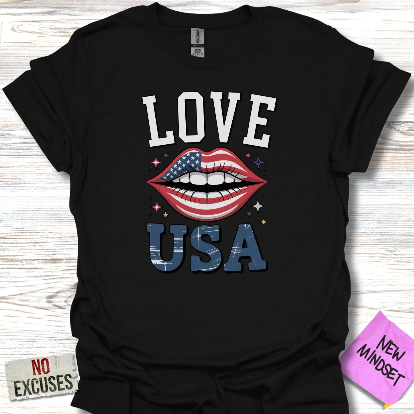 Love USA Graphic Tee Shirt Patriotic Clothing product