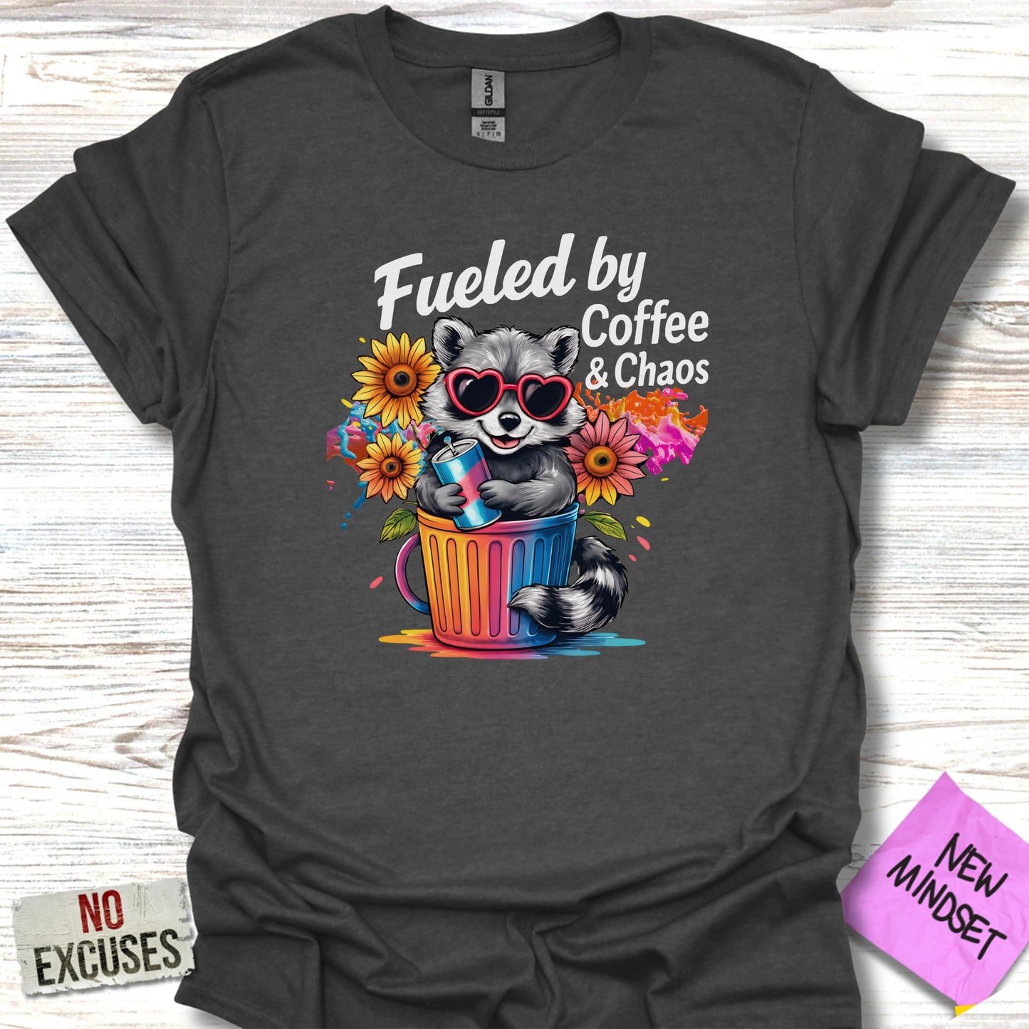 Fueled by Coffee and Chaos Fun Graphic Tee product