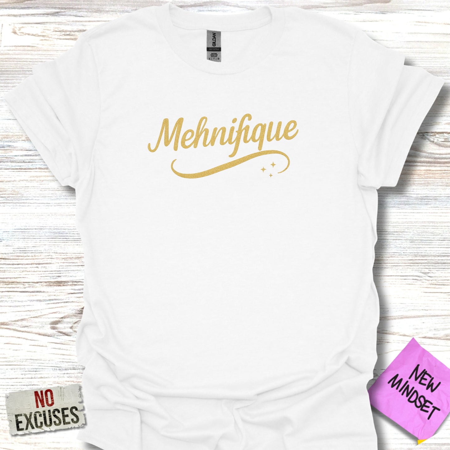 Mehnifique Graphic Tee with Positive Quotes product type