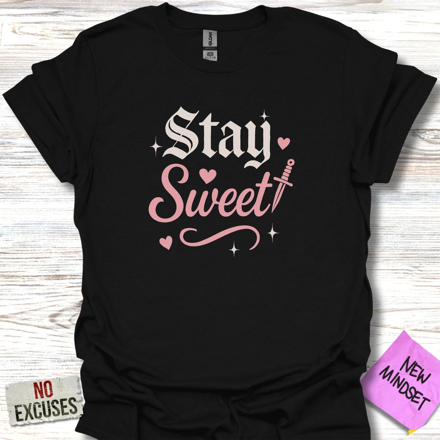 Stay Sweet Graphic Tee Shirt for Trendy Product